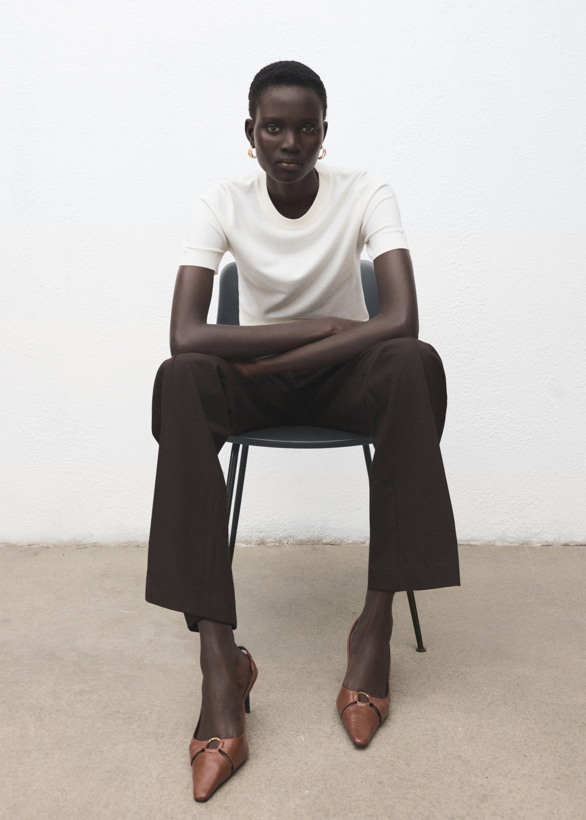 بنطلون فلير بخصر منخفض - تفاصيل المنتج 2, رمادي. Ref: 27091281-00.