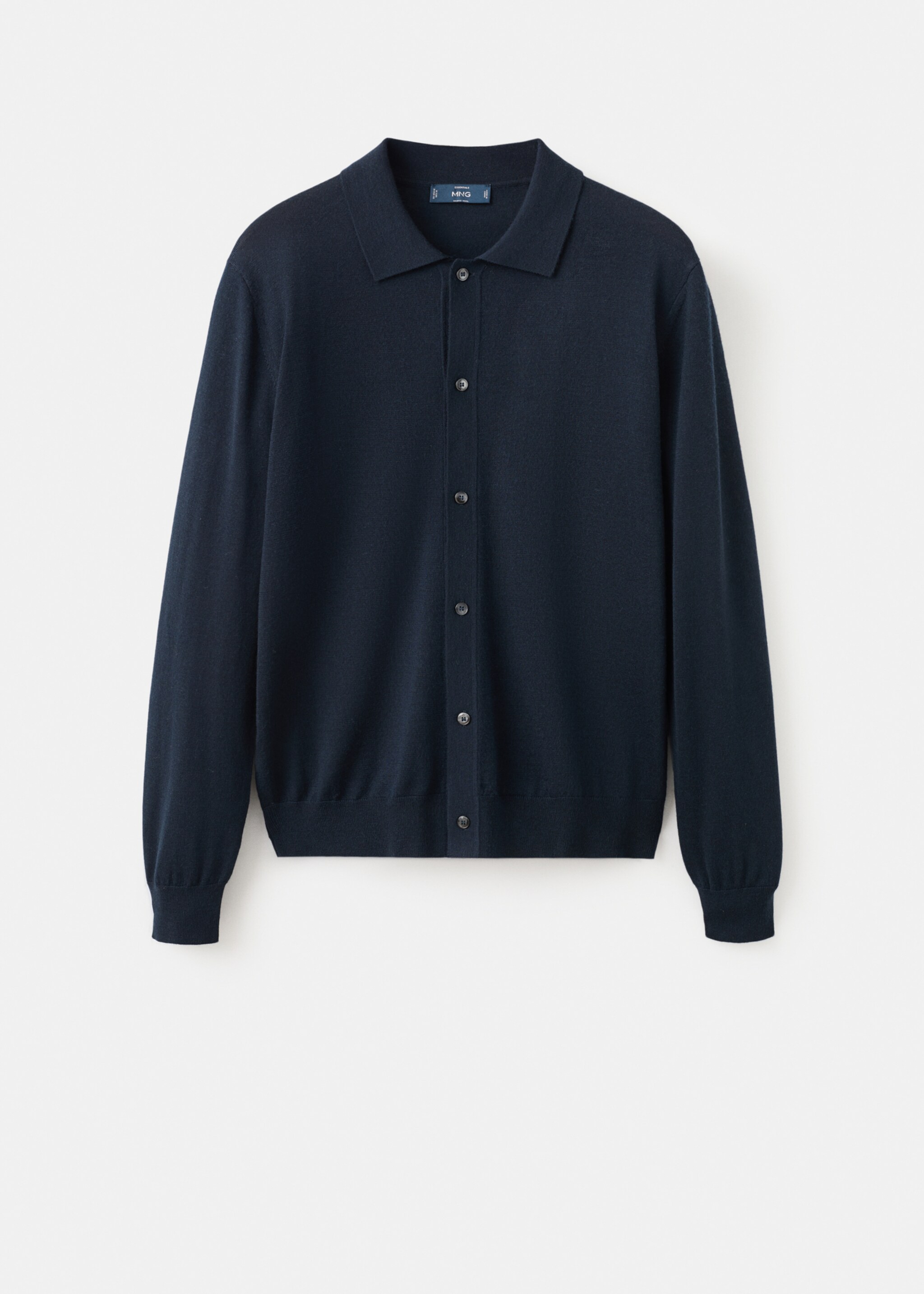 100% merino wool cardigan - Article without model, Navy. Ref: 27091282-00.