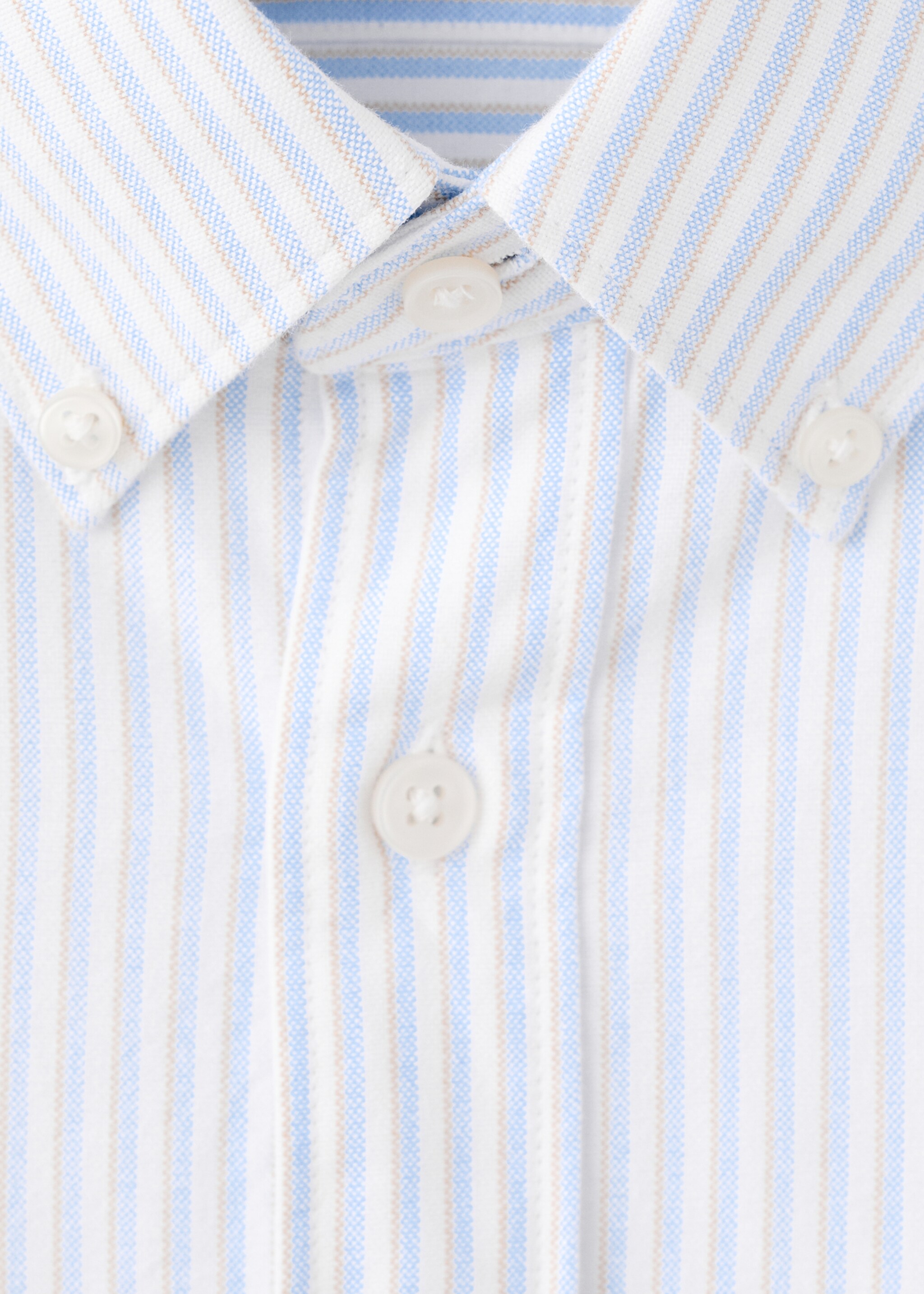 Chemise 100 % coton rayures bicolores - Détail de l'article 8, Bleu. Ref: 27091286-00.