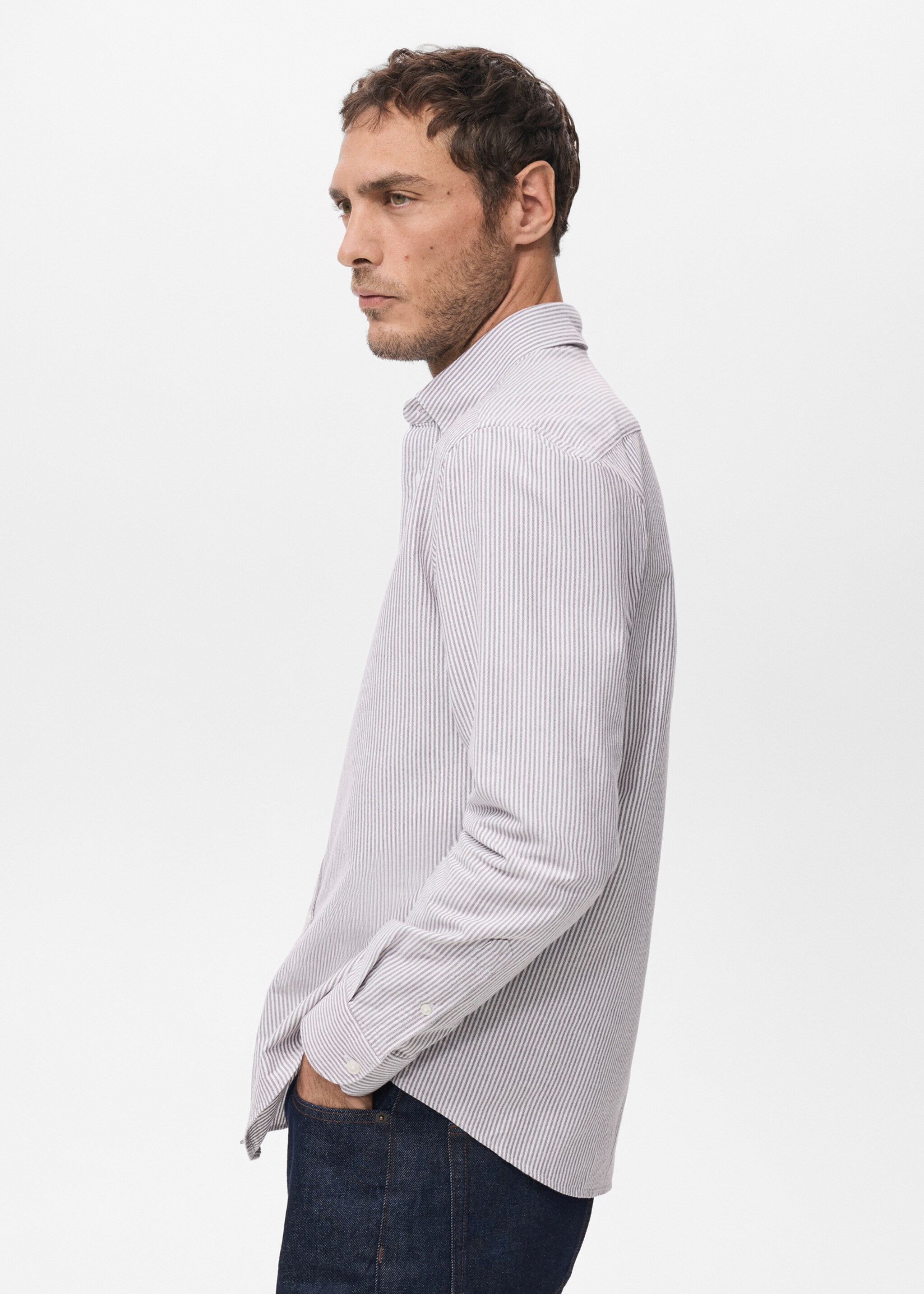 100% cotton kodak striped shirt - Details of the article 6, Burgundy. Ref: 27091286-00.