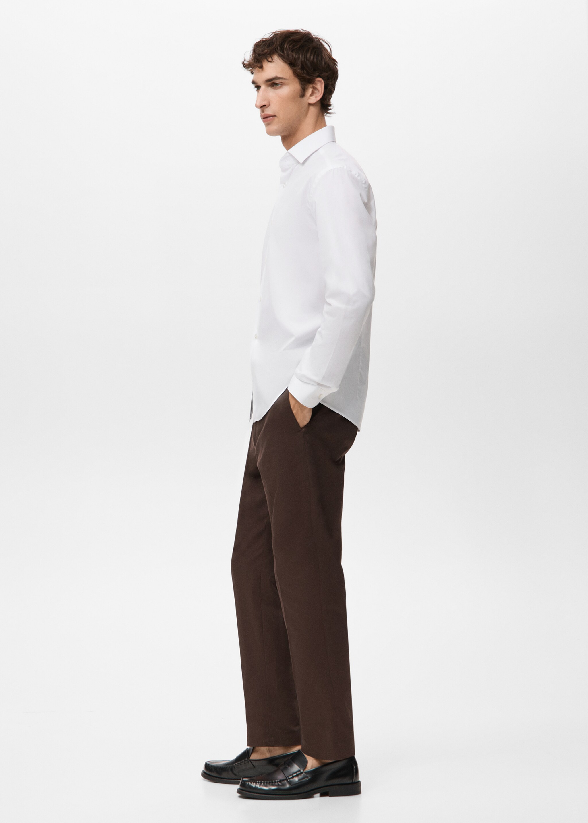 Camisa 100% algodón regular fit - Detalle del artículo 2, Blanco. Ref: 27091290-00.