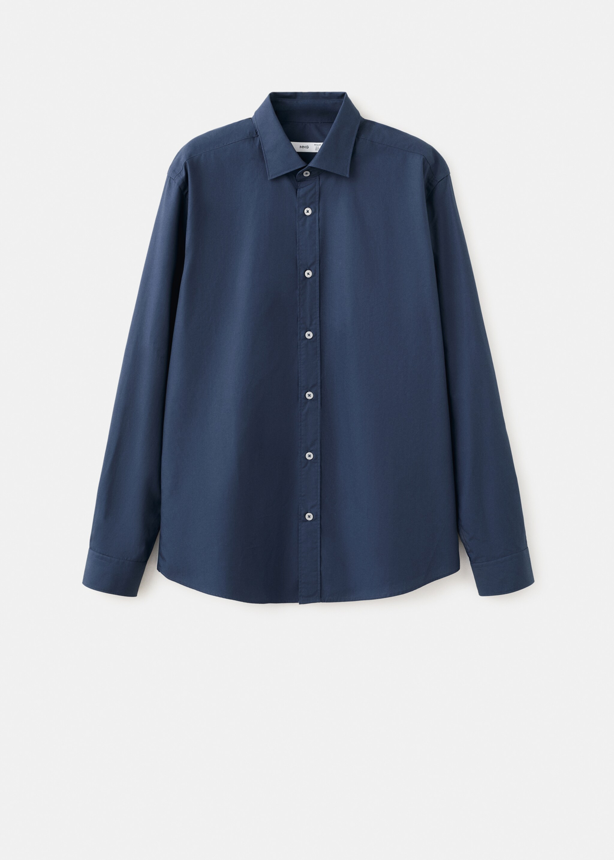 Regular-fit 100% cotton shirt - Article without model, Navy. Ref: 27091290-00.