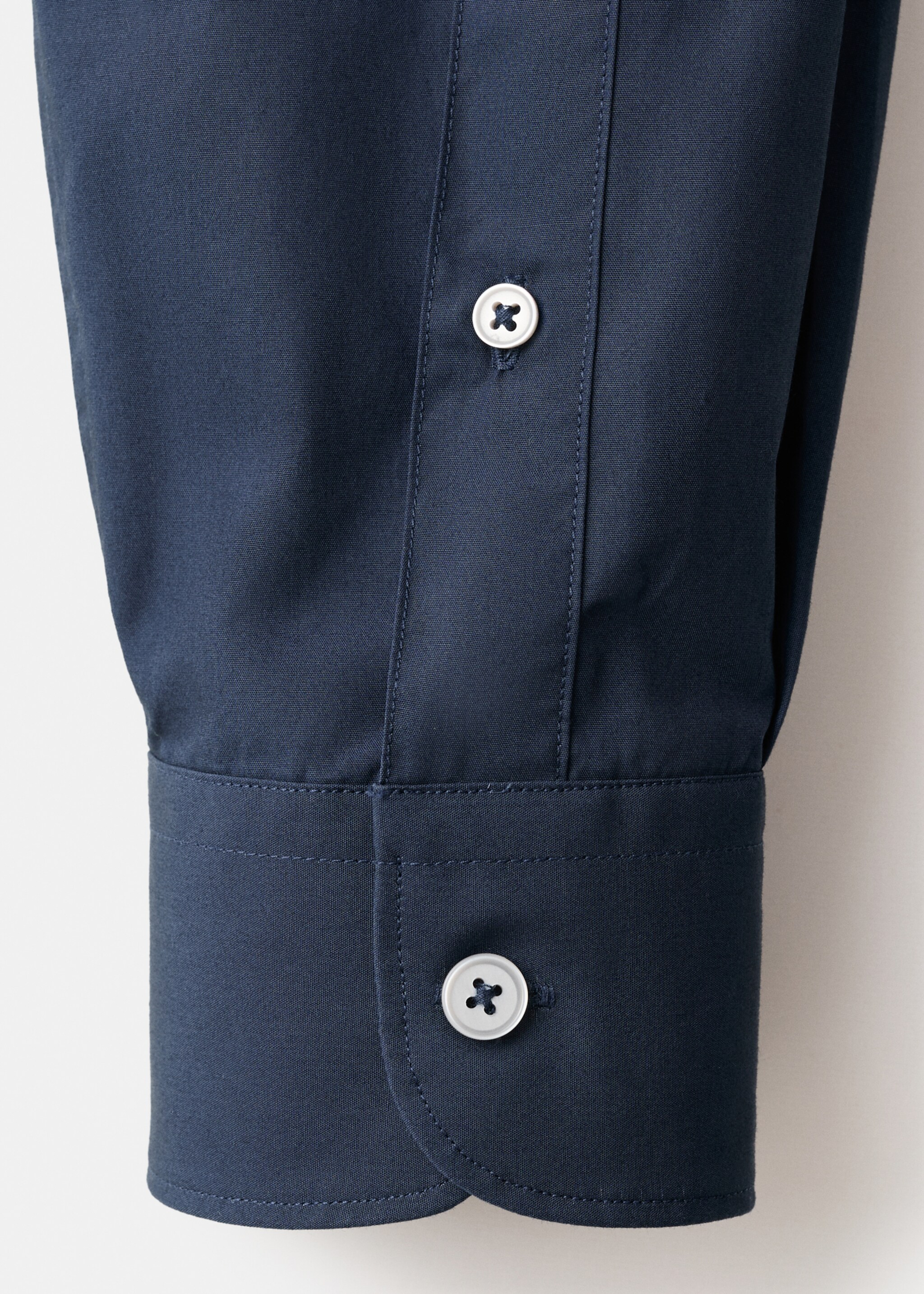 Regular-fit 100% cotton shirt - Details of the article 0, Navy. Ref: 27091290-00.