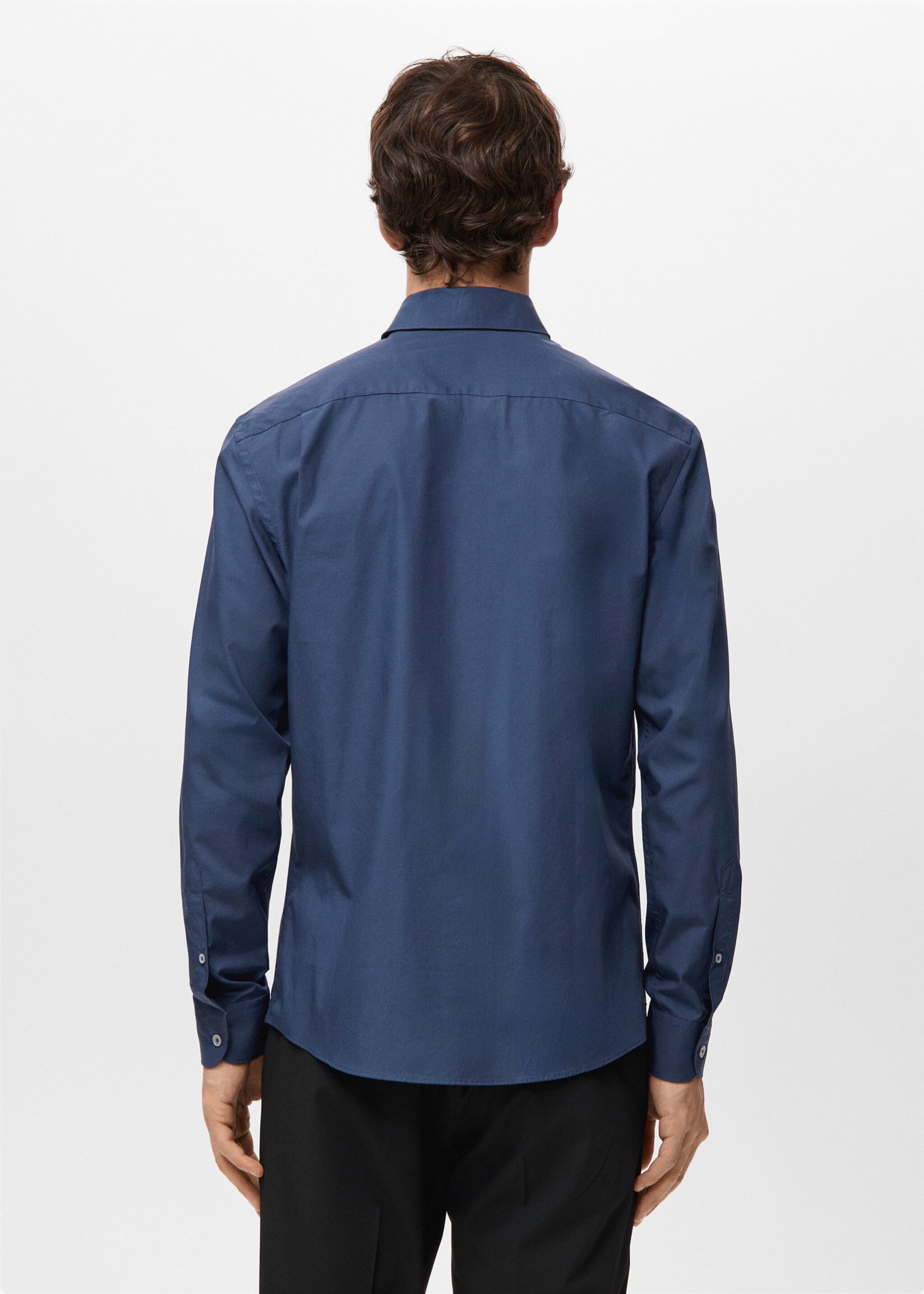 Regular-fit 100% cotton shirt - Reverse of the article, Navy. Ref: 27091290-00.