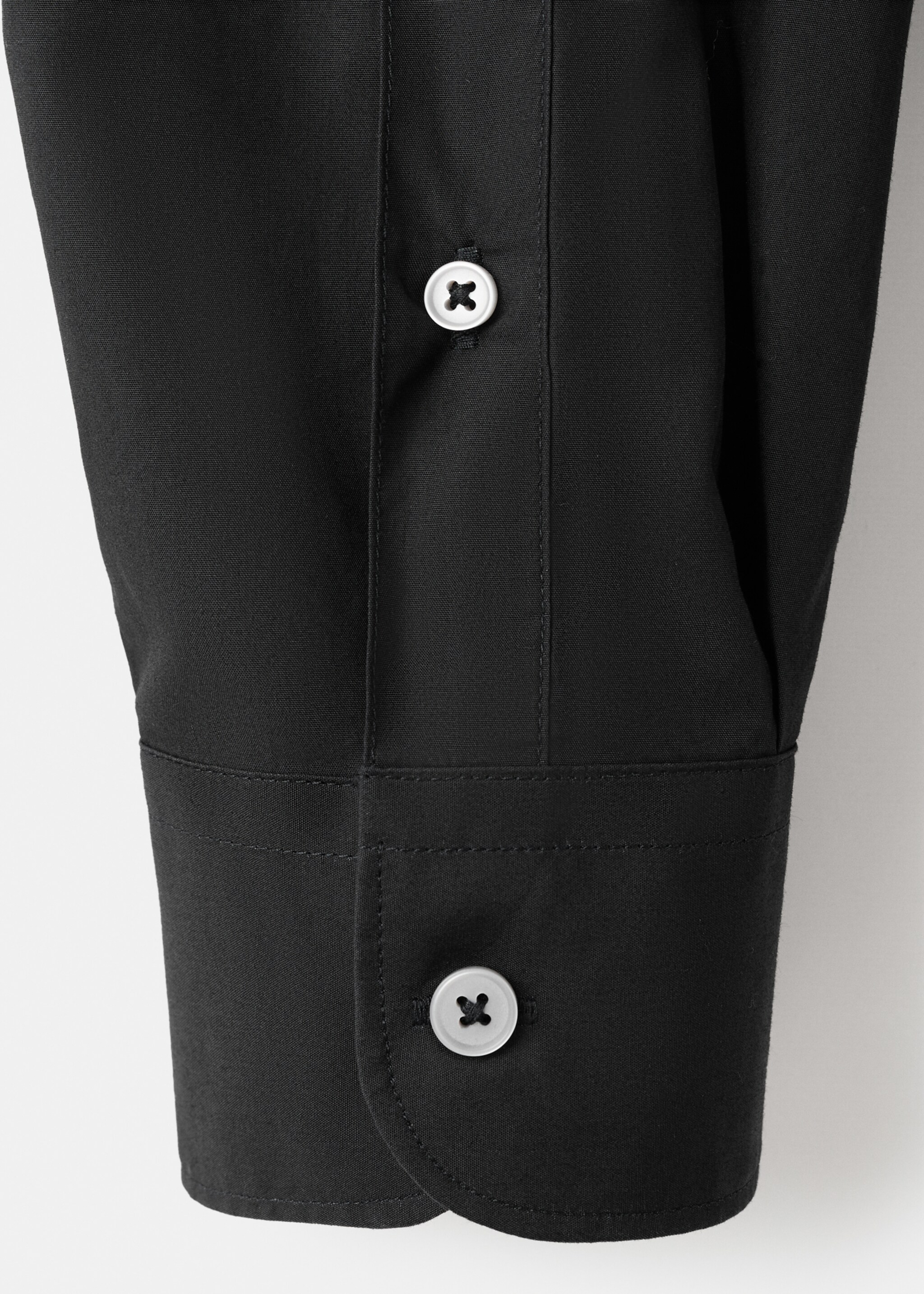 Regular-fit 100% cotton shirt - Details of the article 0, Black. Ref: 27091290-00.