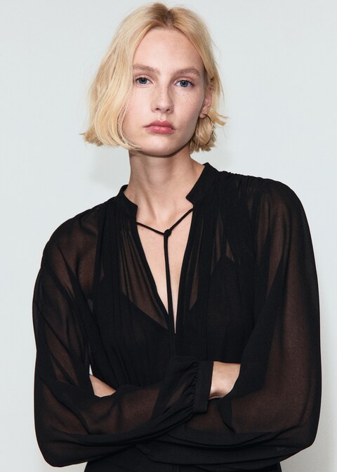 Combined V-neck jumpsuit hover