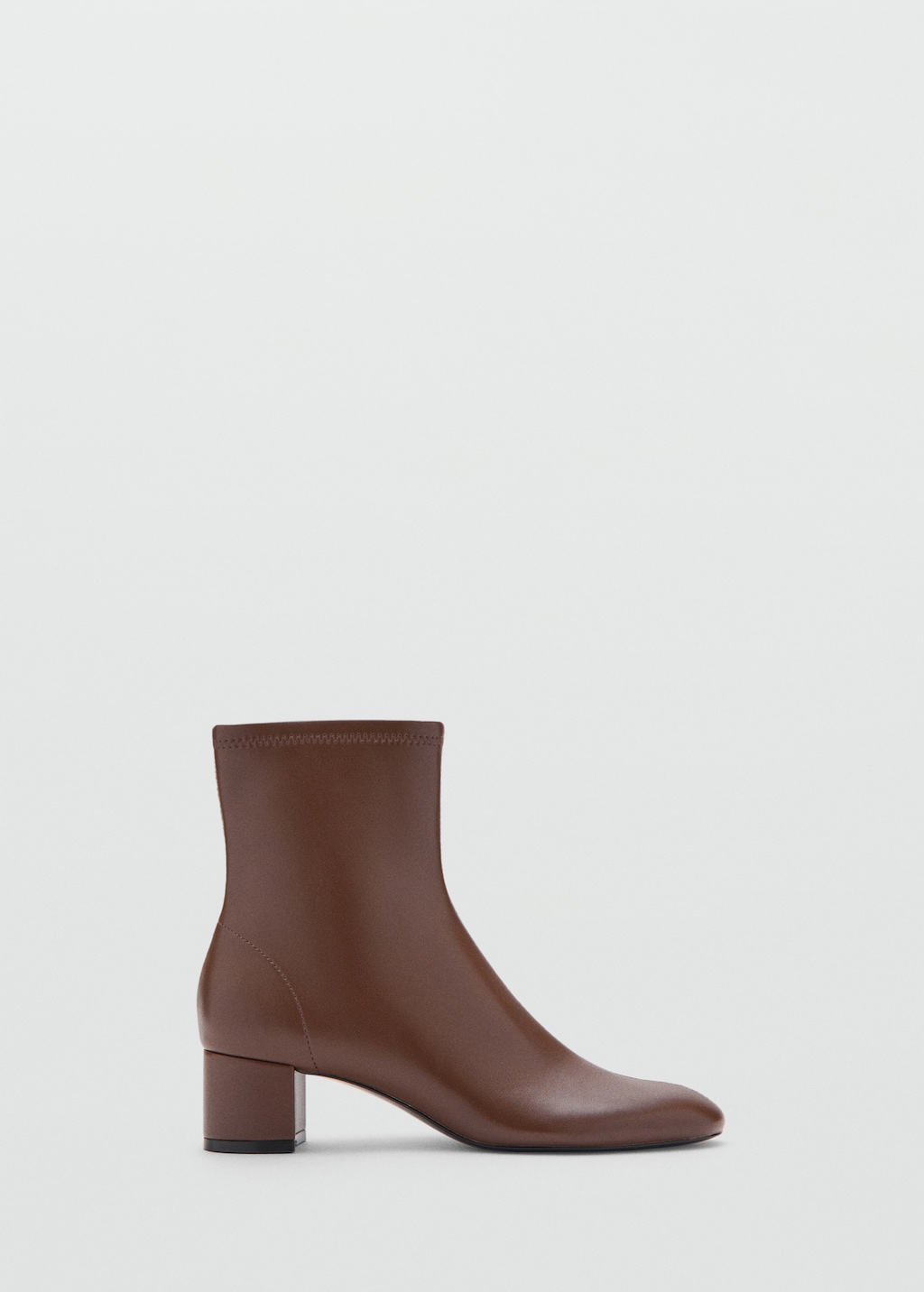 Mango Round-toe block-heel ankle boots