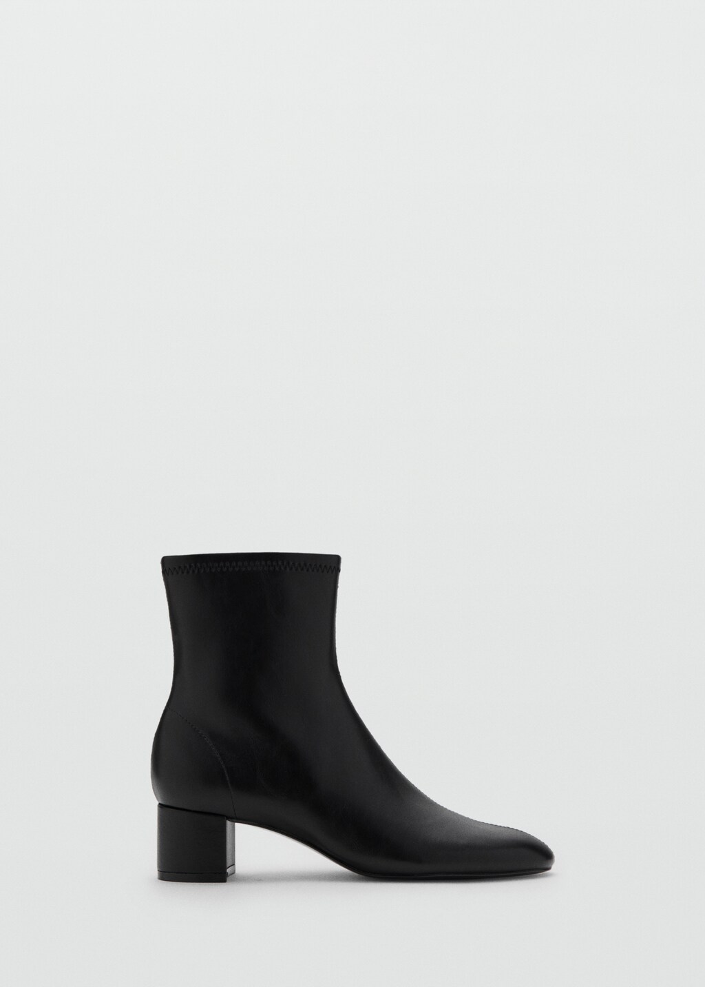 Mango Round-toe block-heel ankle boots