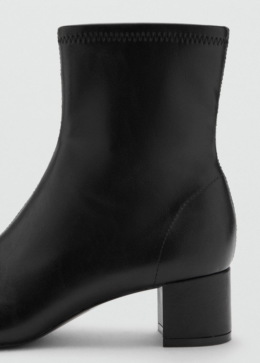 Mango Round-toe block-heel ankle boots