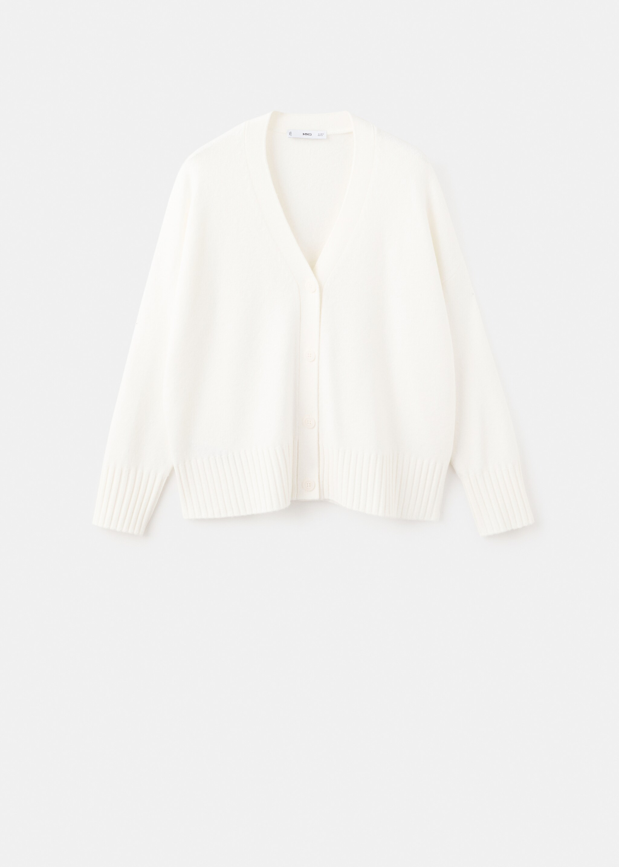 Cárdigan punto cuello pico - Artículo sin modelo, Blanco. Ref: 27091303-00.