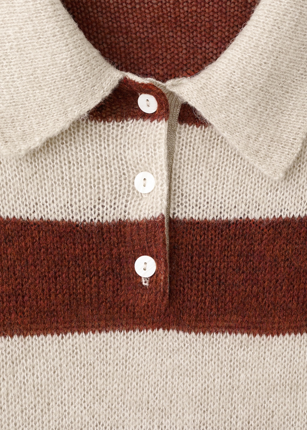 Striped polo-neck sweater
