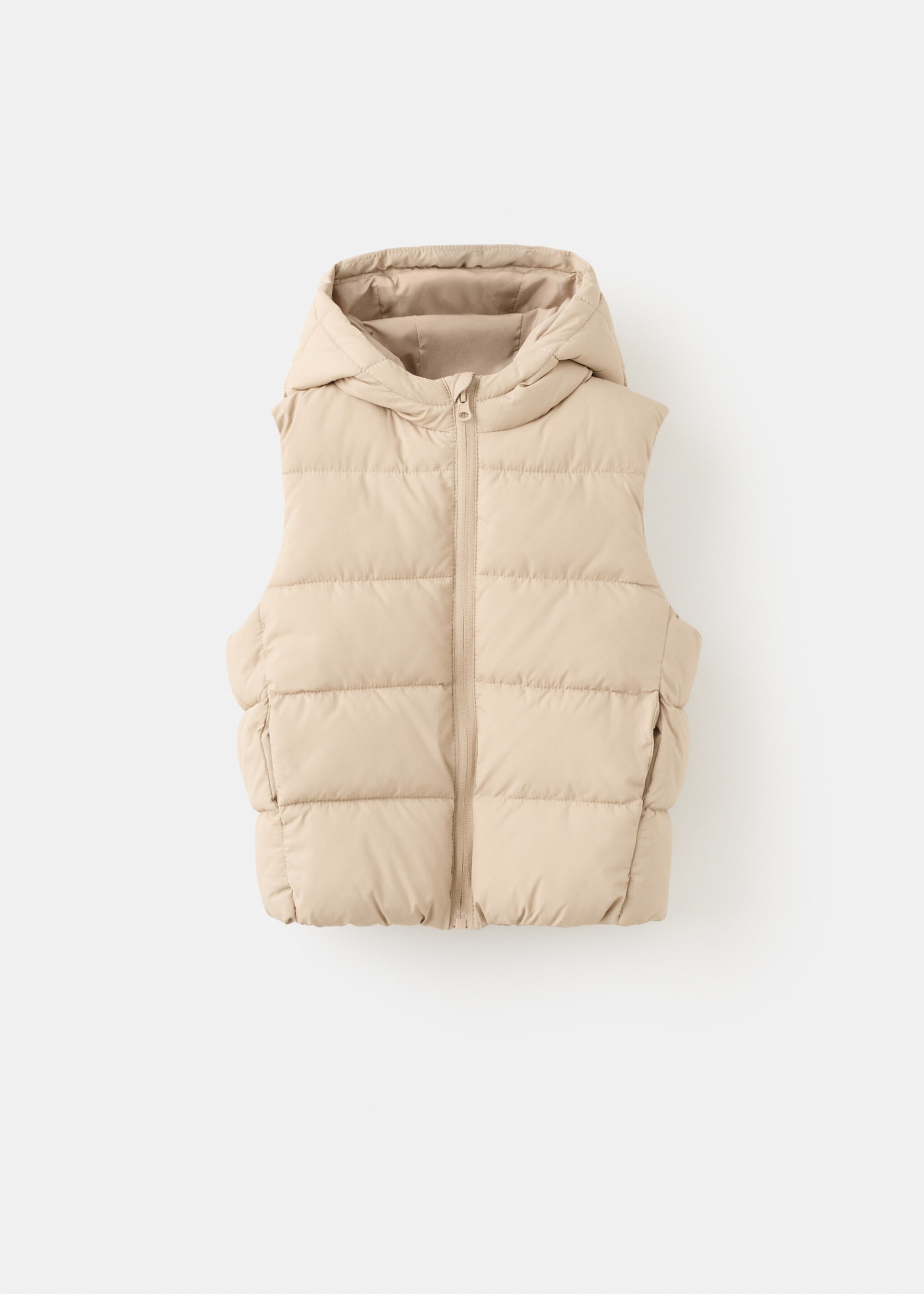 Gilet matelassé à capuche - Article sans modèle, Sable. Ref: 27091309-00.