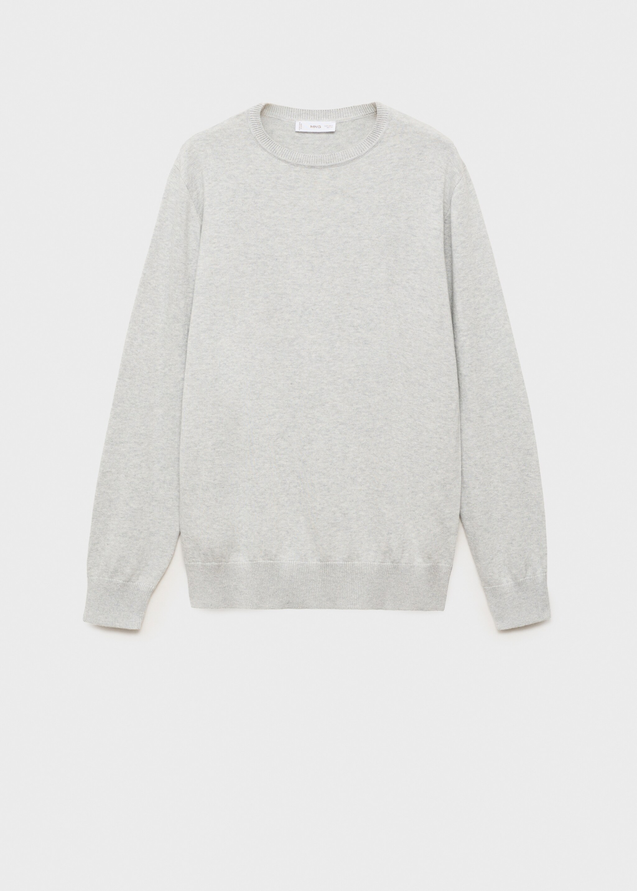 Knitted cotton sweater - Article without model, Light Heather Grey. Ref: 27091310-00.