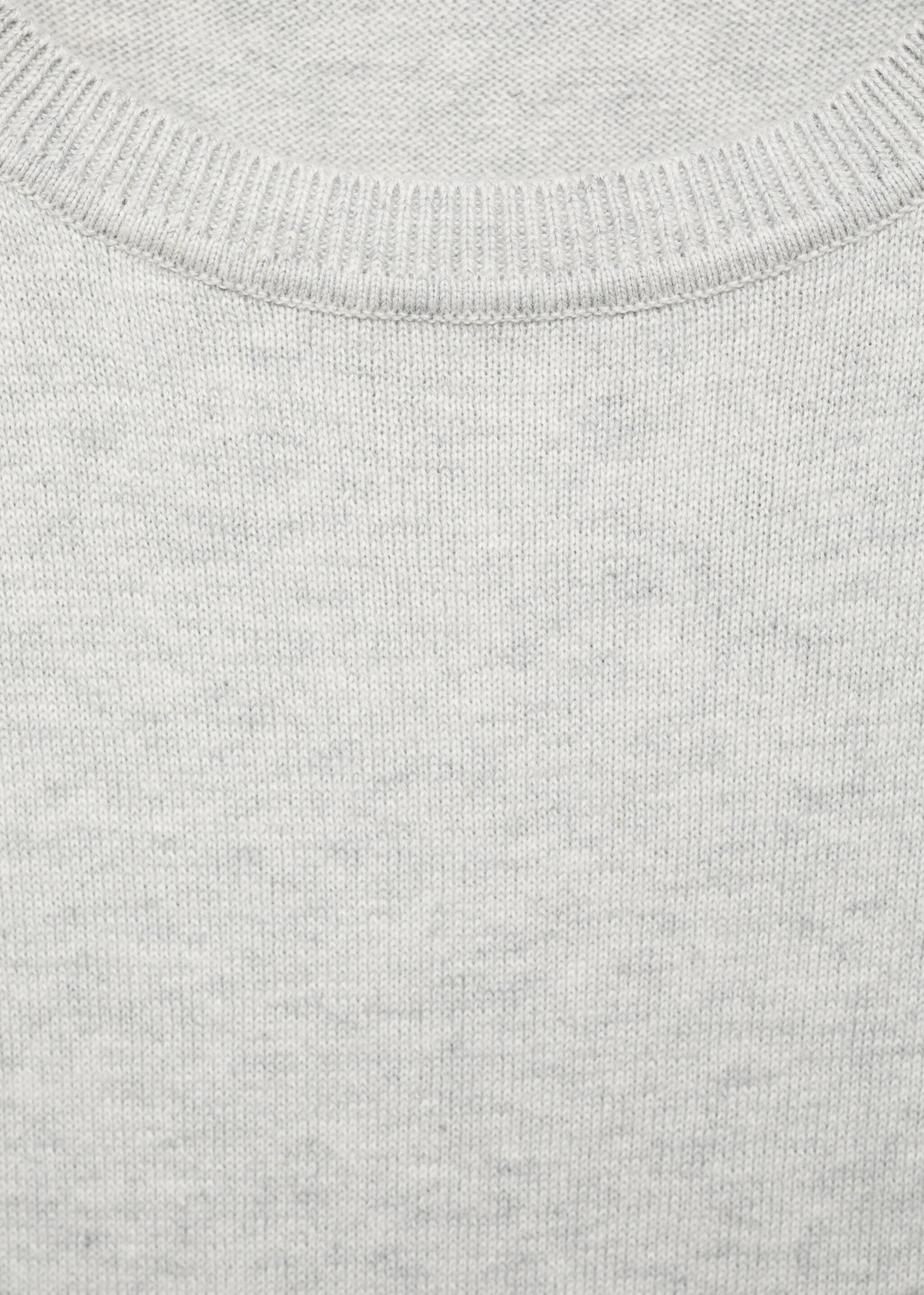 Knitted cotton sweater - Details of the article 8, Light Heather Grey. Ref: 27091310-00.