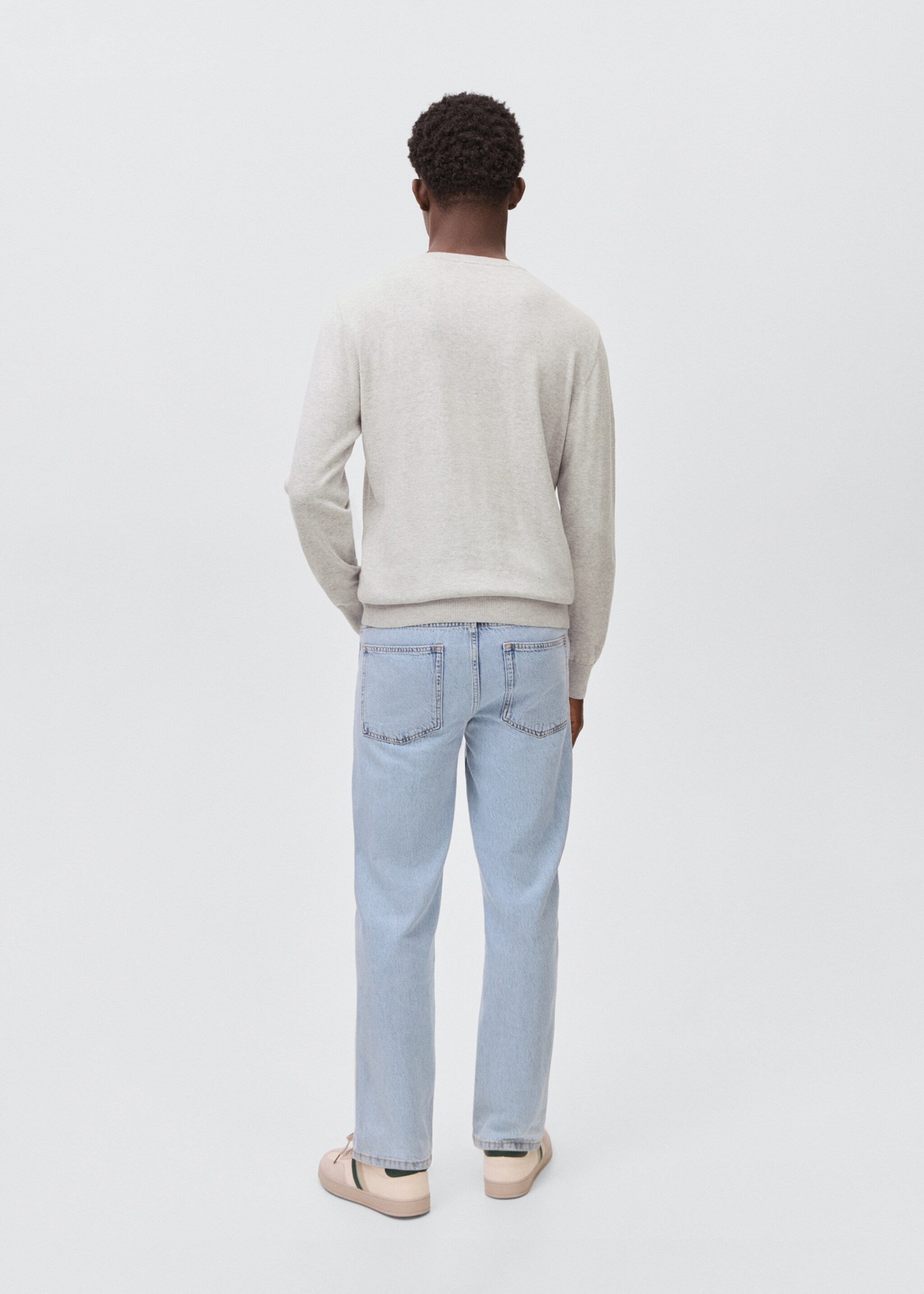 Knitted cotton sweater - Reverse of the article, Light Heather Grey. Ref: 27091310-00.