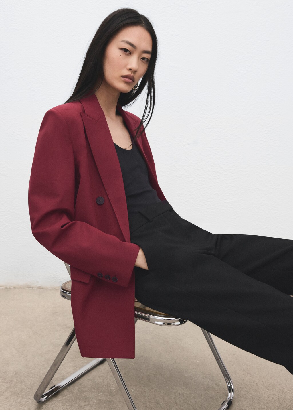 Mango Double-breasted suit blazer thumbnail