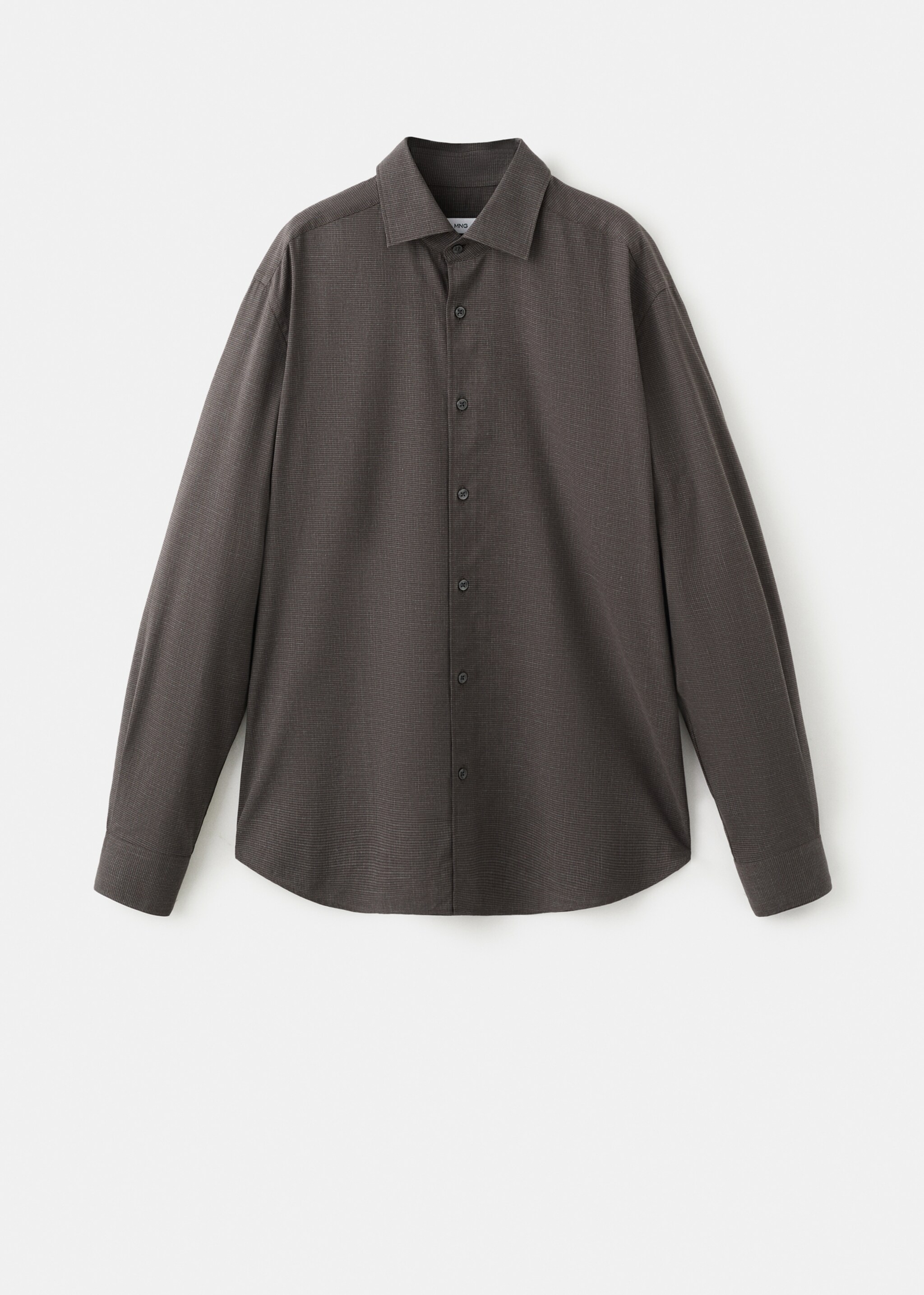 قميص مخطط من القطن 100% بتفصيلة عادية - منتج دون نموذج, بني. Ref: 27091314-00.