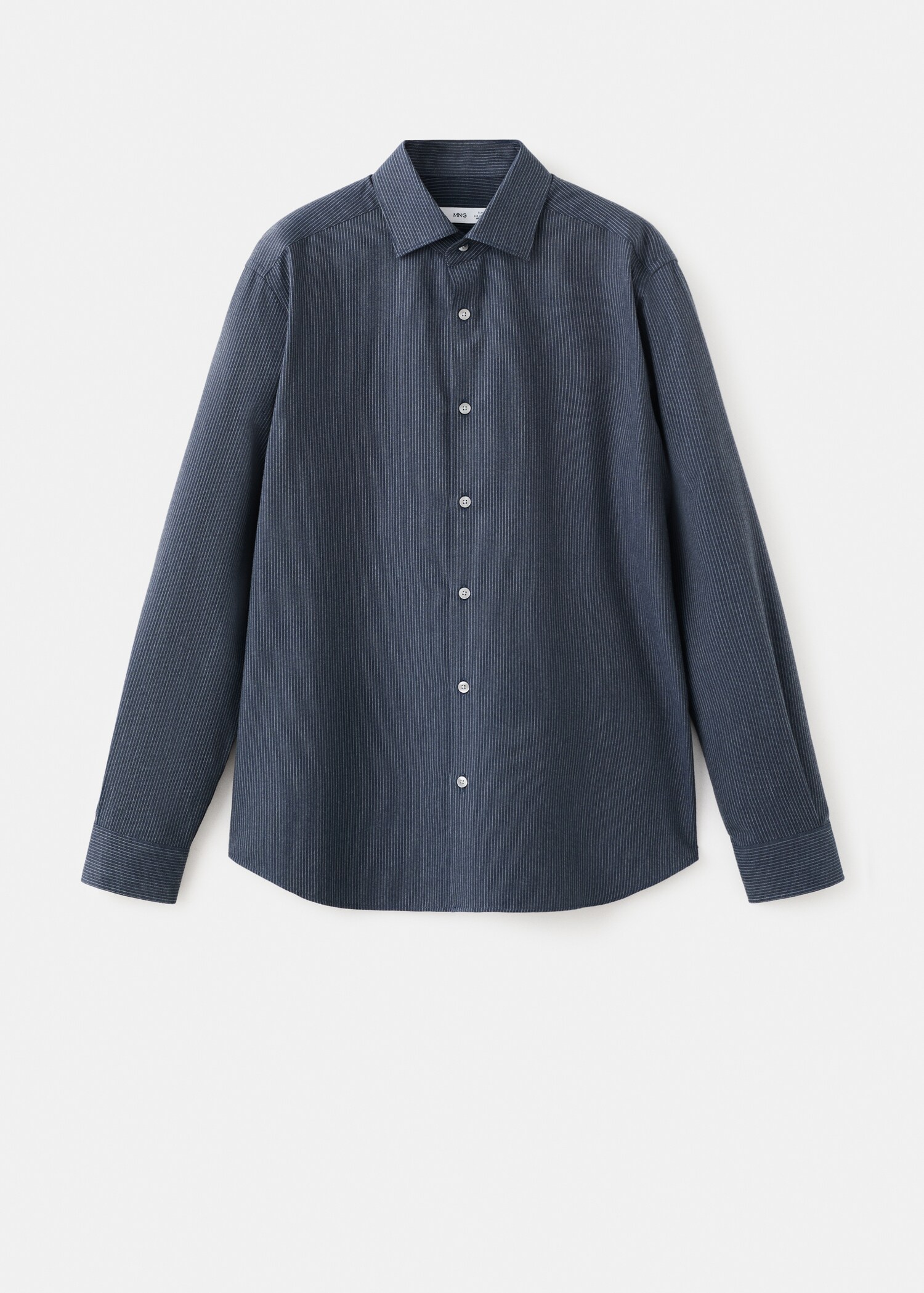 قميص مخطط من القطن 100% بتفصيلة عادية - منتج دون نموذج