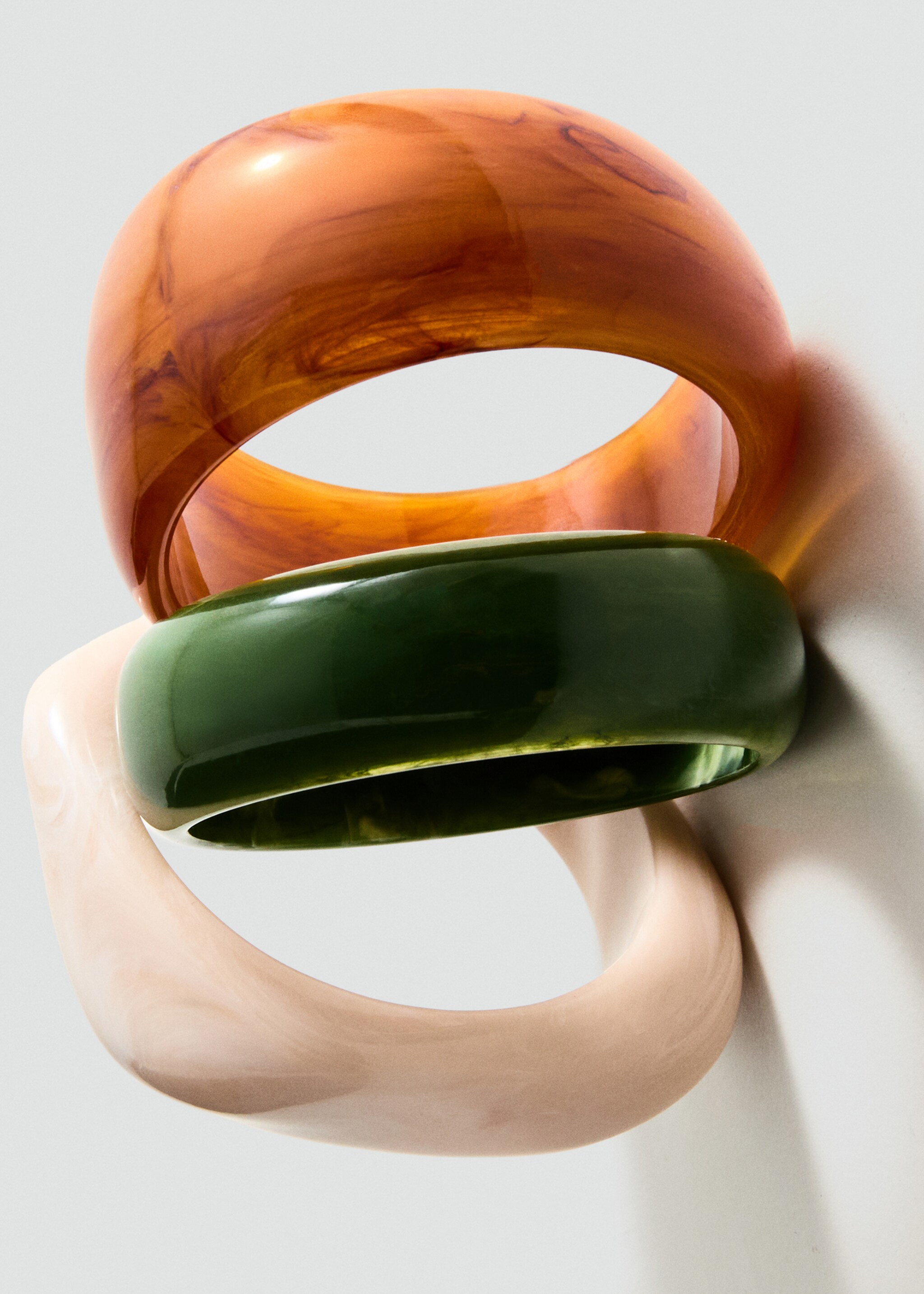 Set of 3 combined volume maxi bracelets - Details of the article 1, Brown. Ref: 27091316-00.