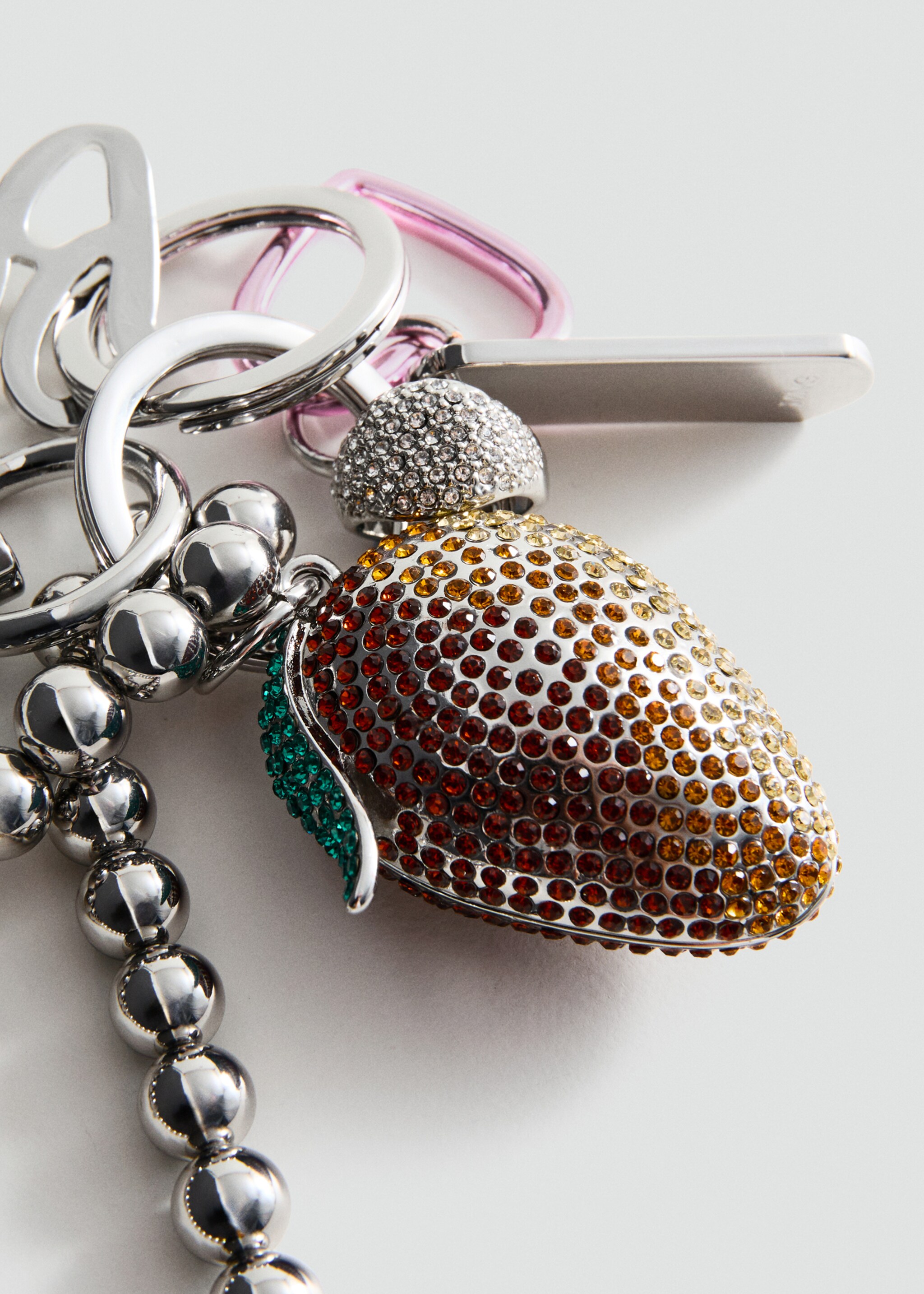 Multi-charm baby keyring - Details of the article 1, Silver. Ref: 27091318-00.