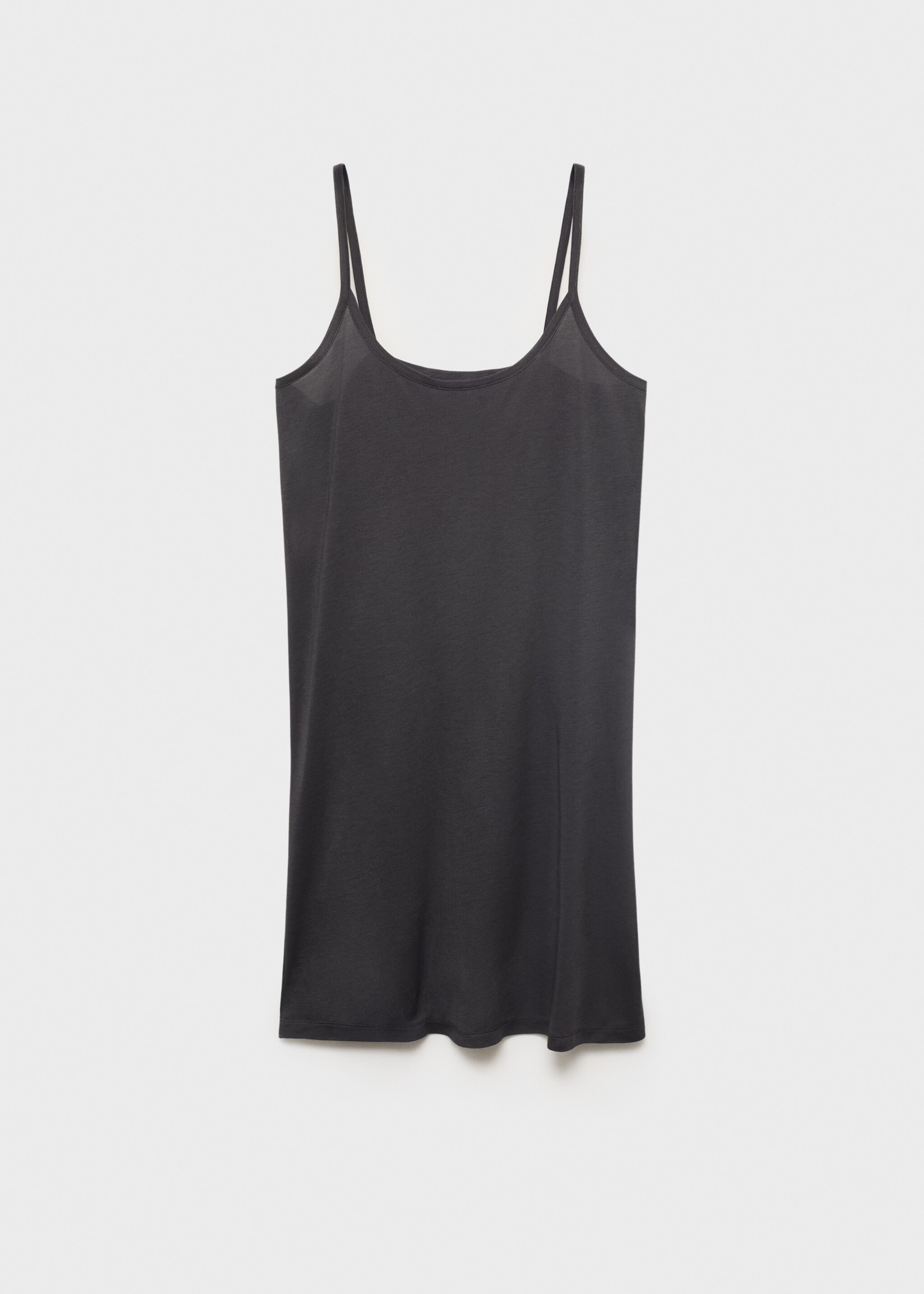Micro-modal nightgown with straps - Article without model, Charcoal. Ref: 27091319-00.