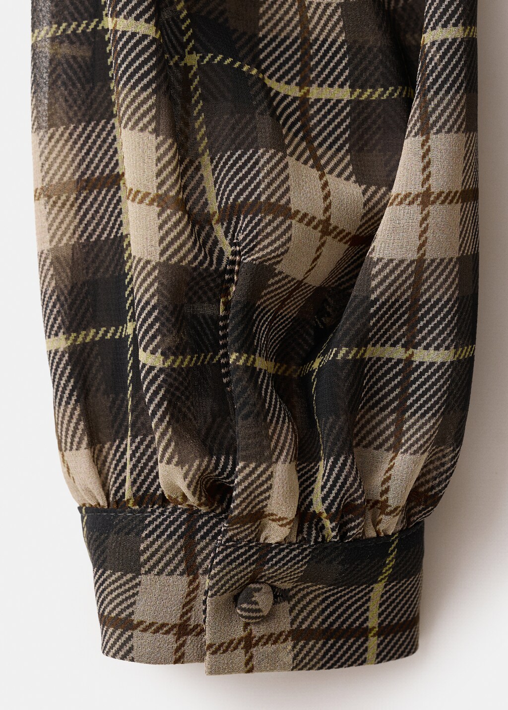 Blouse with check pattern and foulard collar - image 5