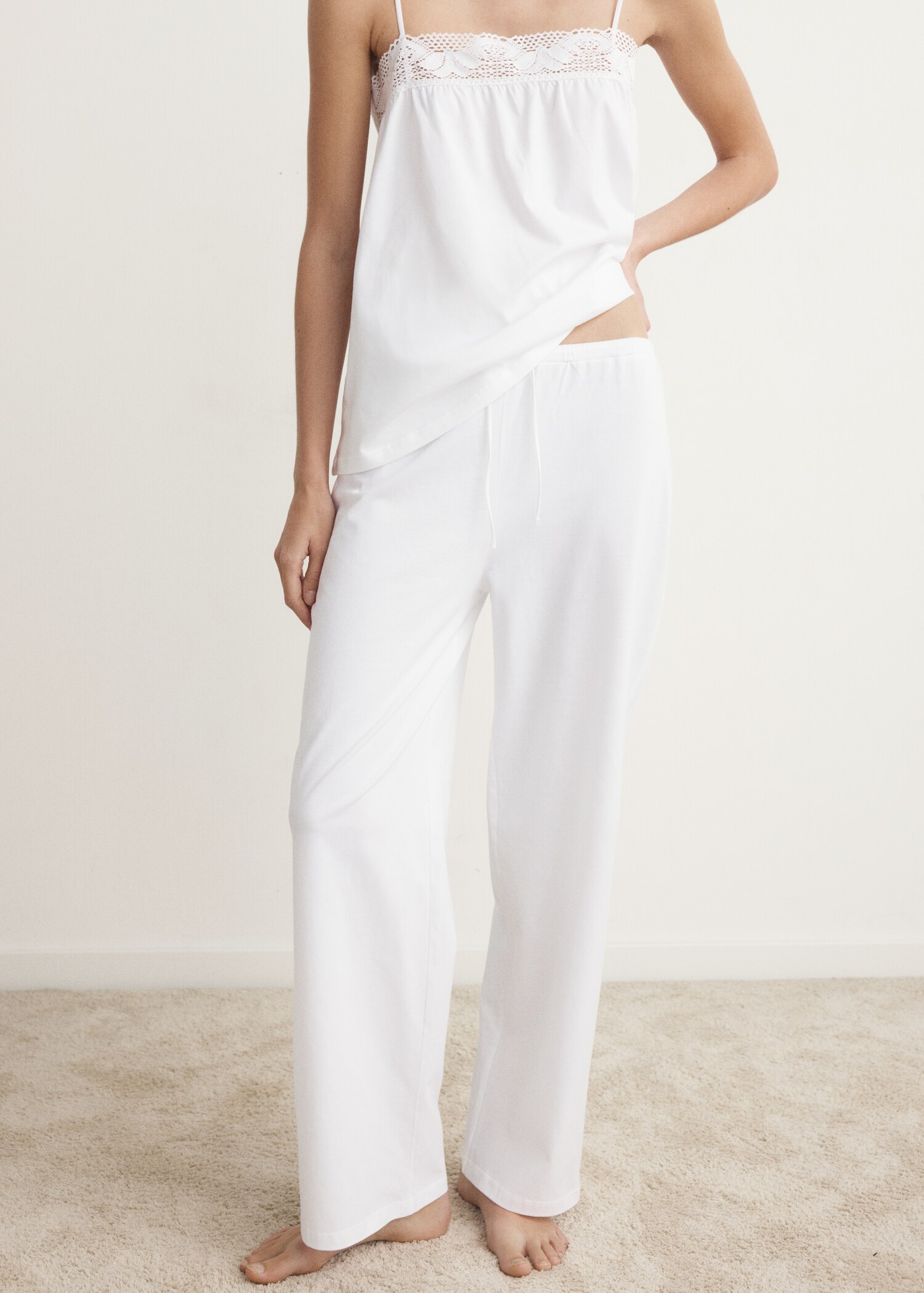 Pantalón pijama largo algodón - Plano medio