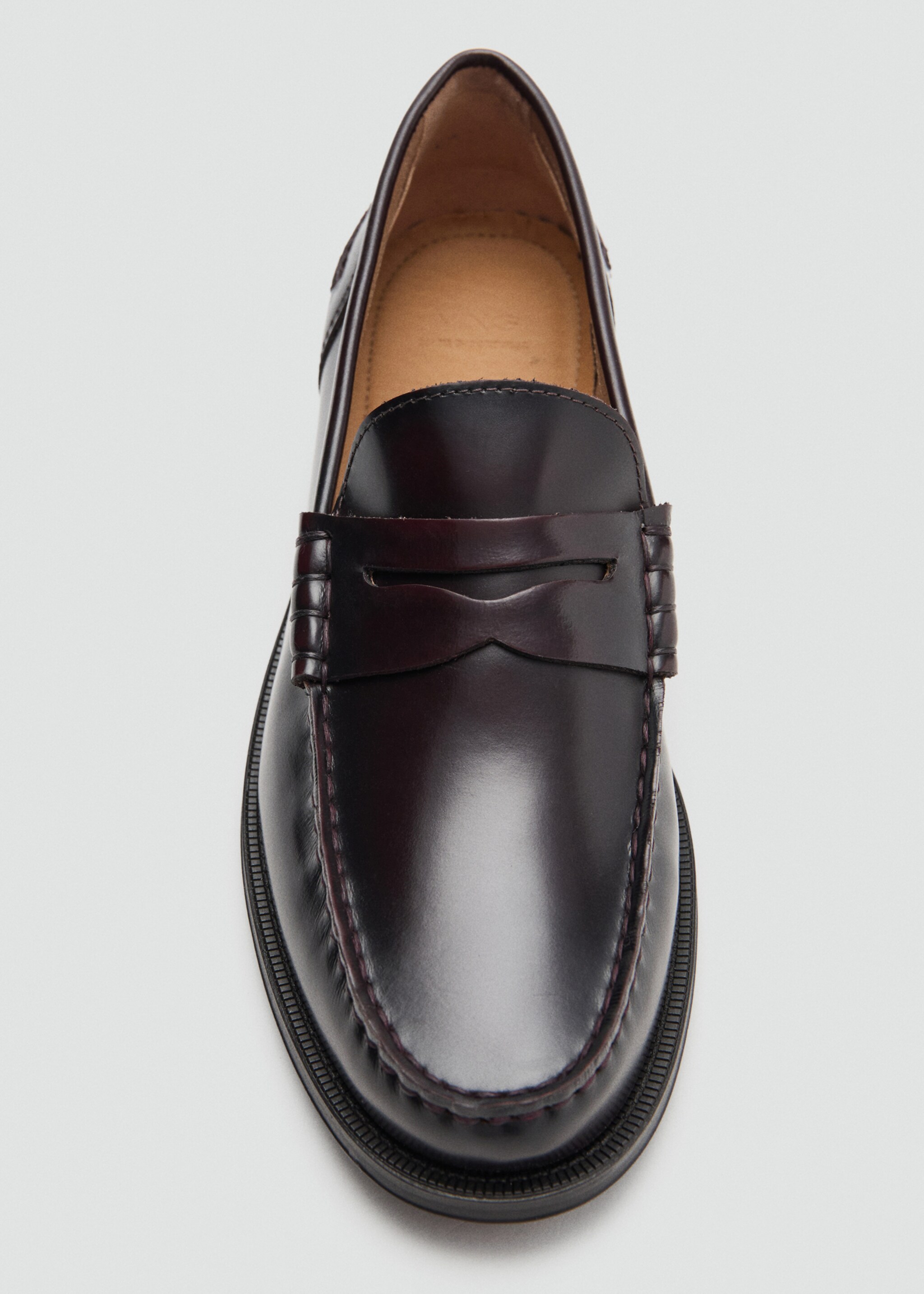 Mocassins découpe cuir effet patiné - Détail de l'article 2, Bordeaux. Ref: 27091324-00.