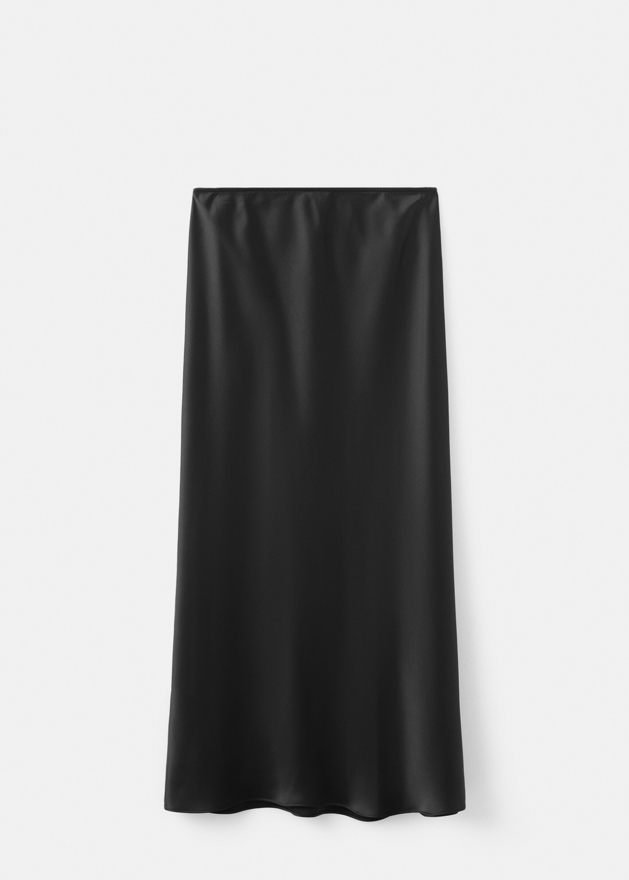 Satin long skirt - Article without model, Black. Ref: 27091326-00.