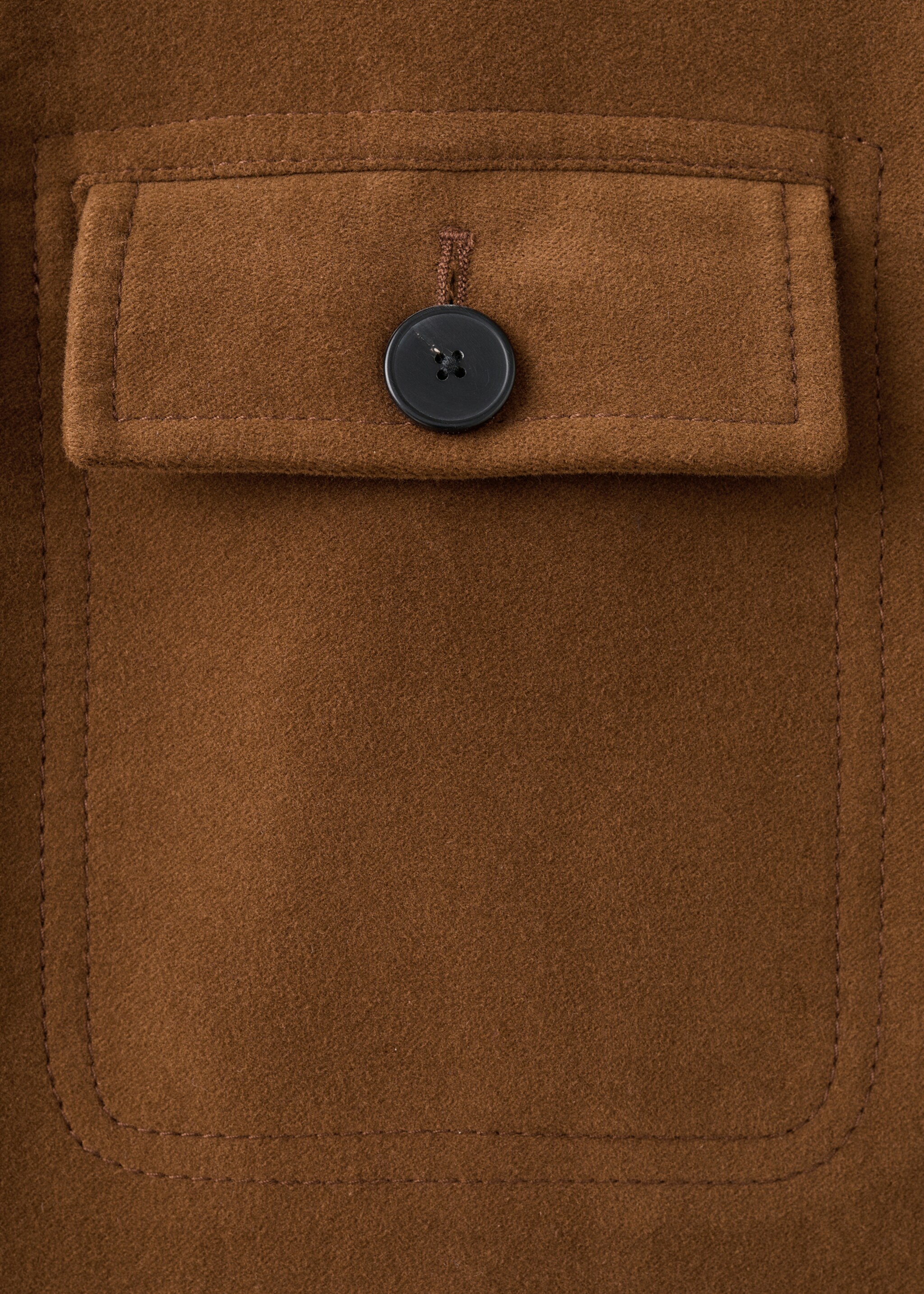Collarless jacket with pockets - Details of the article 0, Tobacco Brown. Ref: 27091328-00.