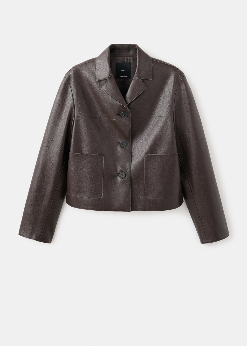 Mango Faux-leather jacket with pockets