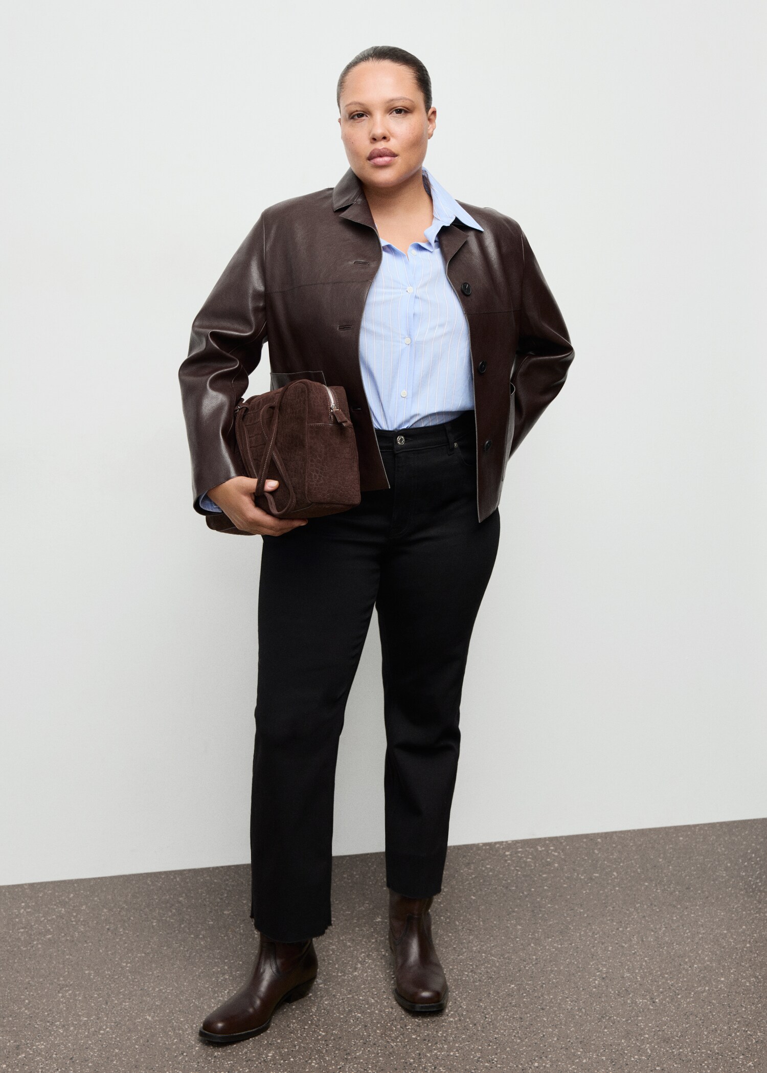 Faux-leather jacket with pockets - Details of the article 3