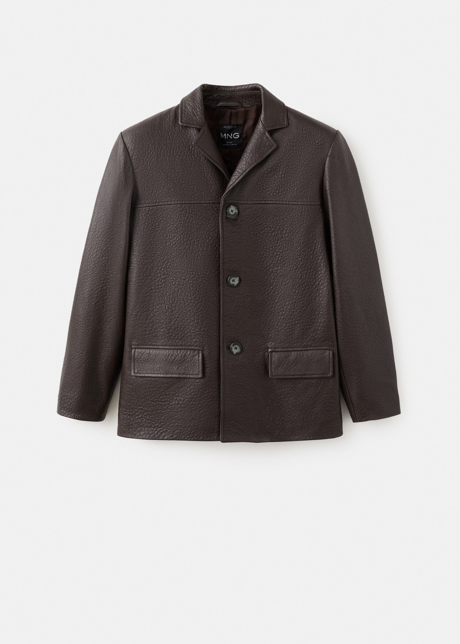 Leather jacket with buttons - Article without model