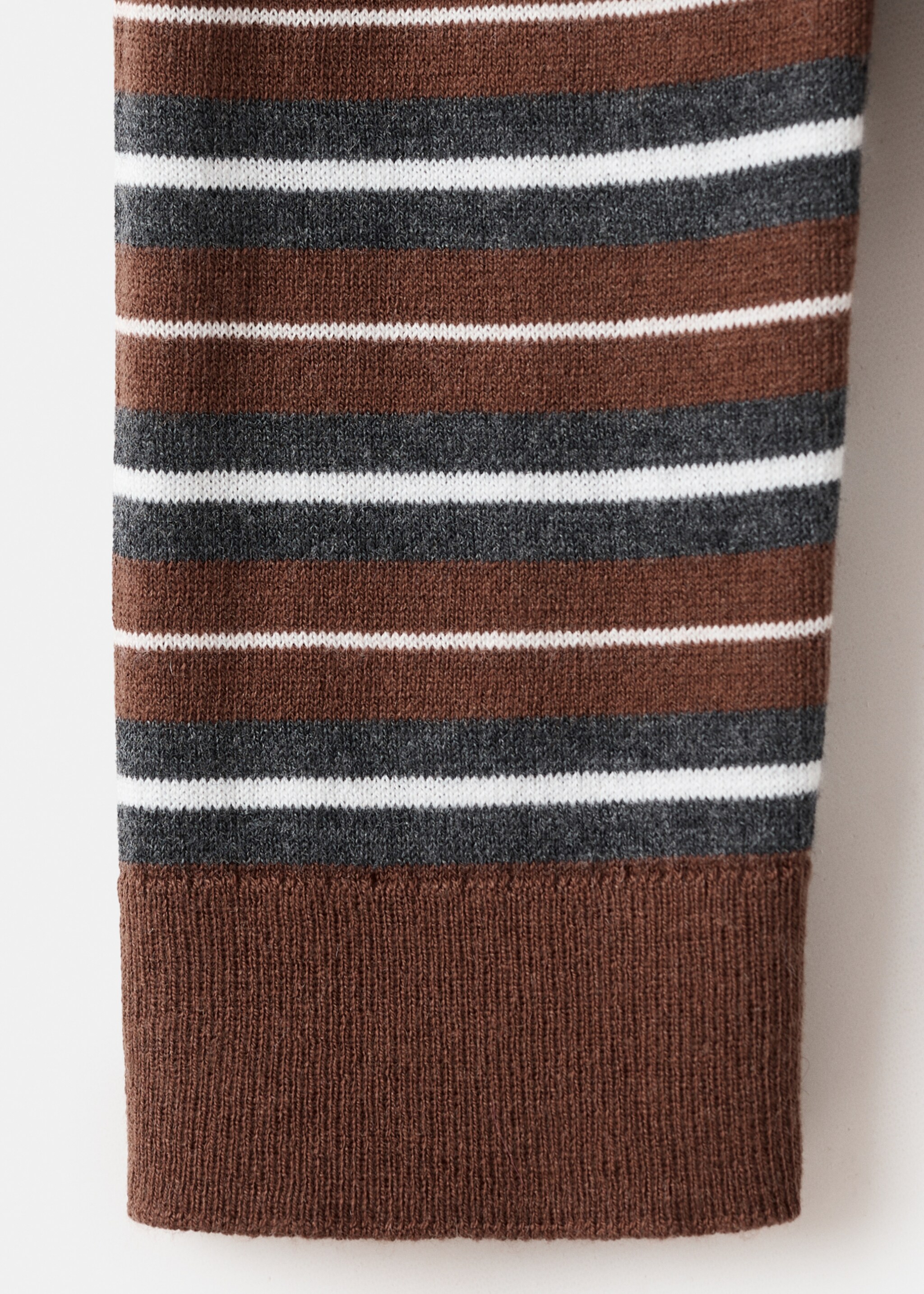 Knit striped sweater - Details of the article 8, Caramel. Ref: 27091334-00.