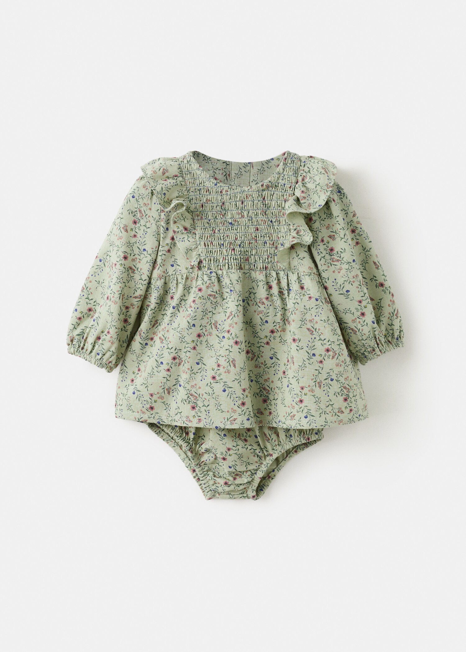 Robe et barboteuse brodées floral - Article sans modèle