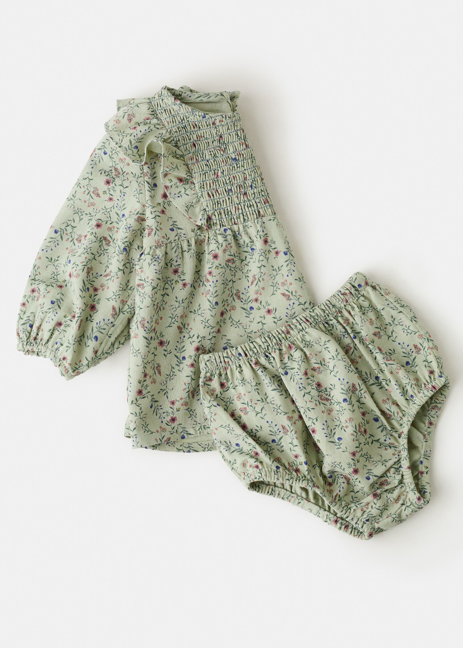 Robe et barboteuse brodées floral - Détail de l'article 0