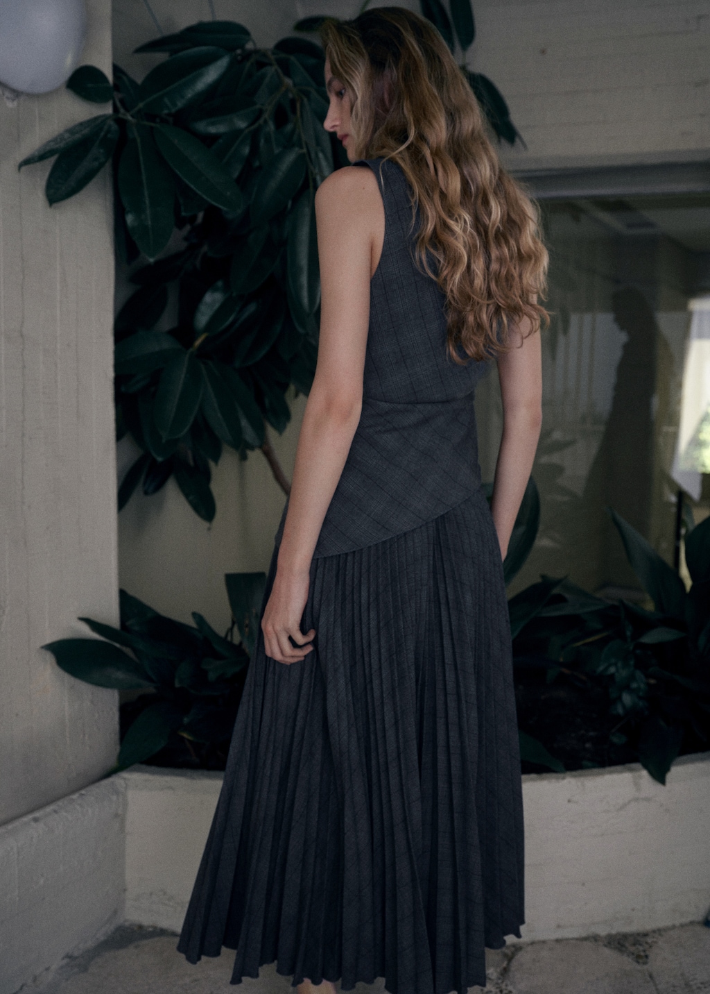 Mango Asymmetrical check top thumbnail