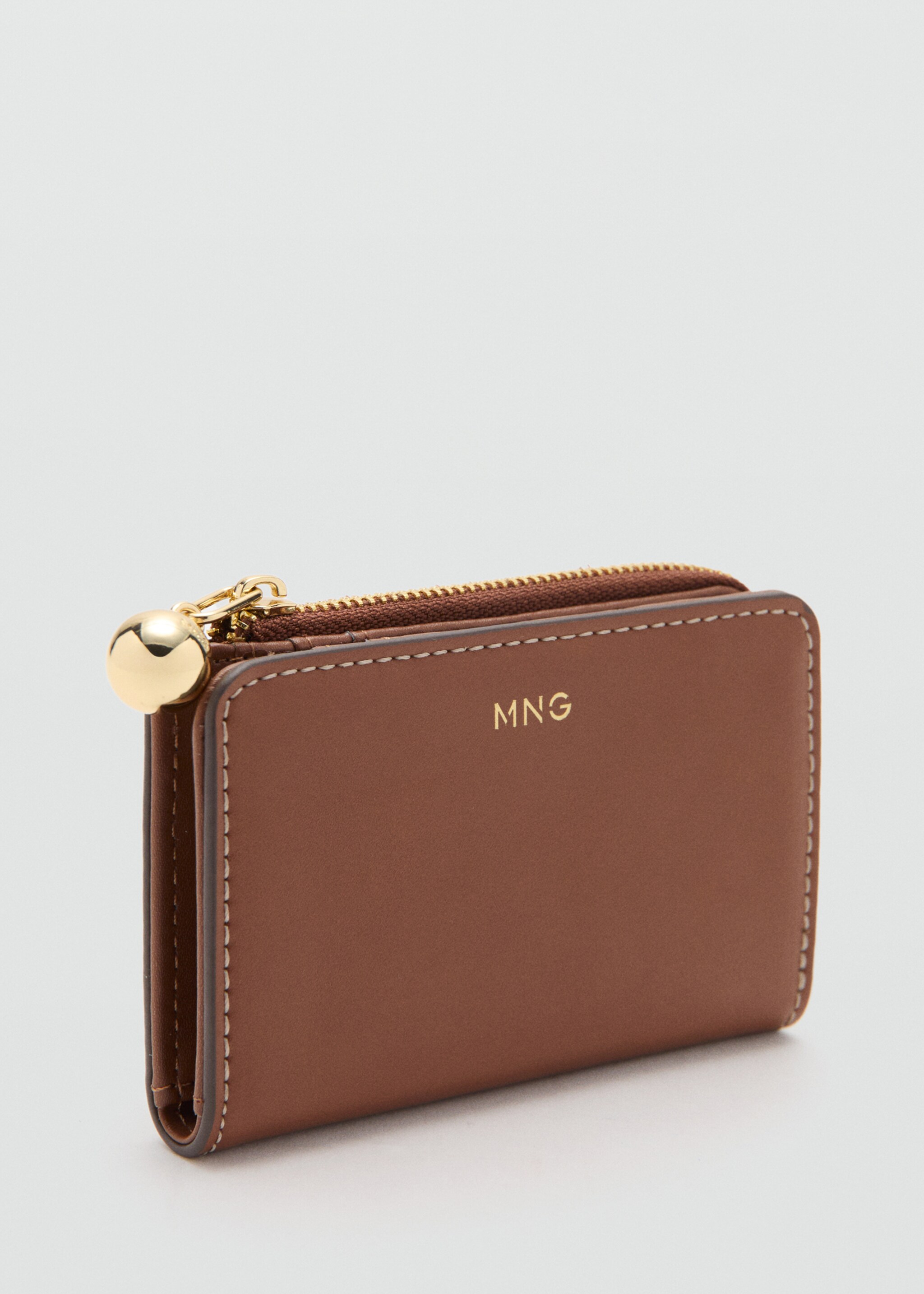 Petit portefeuille avec mini perles - Plan moyen, Marron moyen. Ref: 27091340-00.