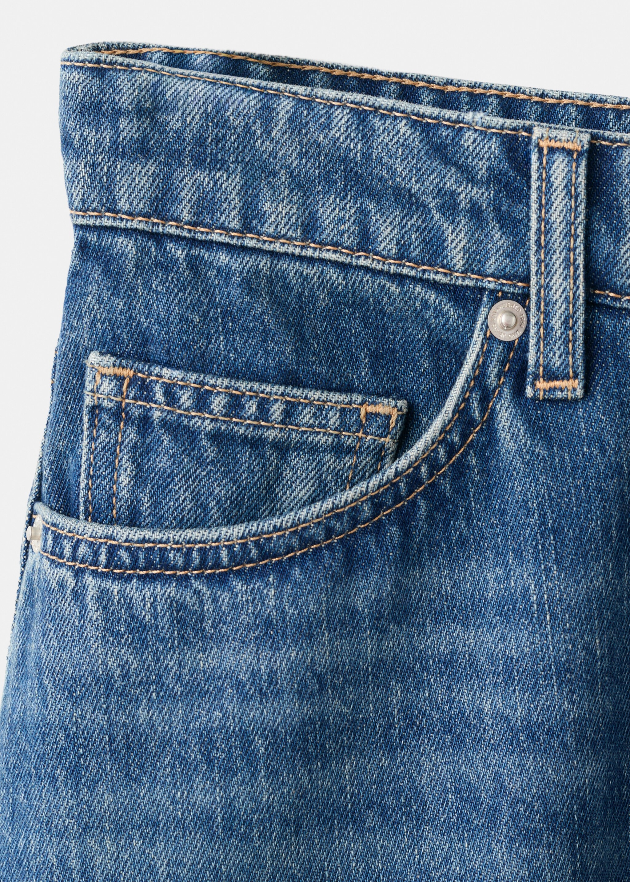 Denim midi-skirt - Details of the article 0, Dark Blue. Ref: 27091342-00.