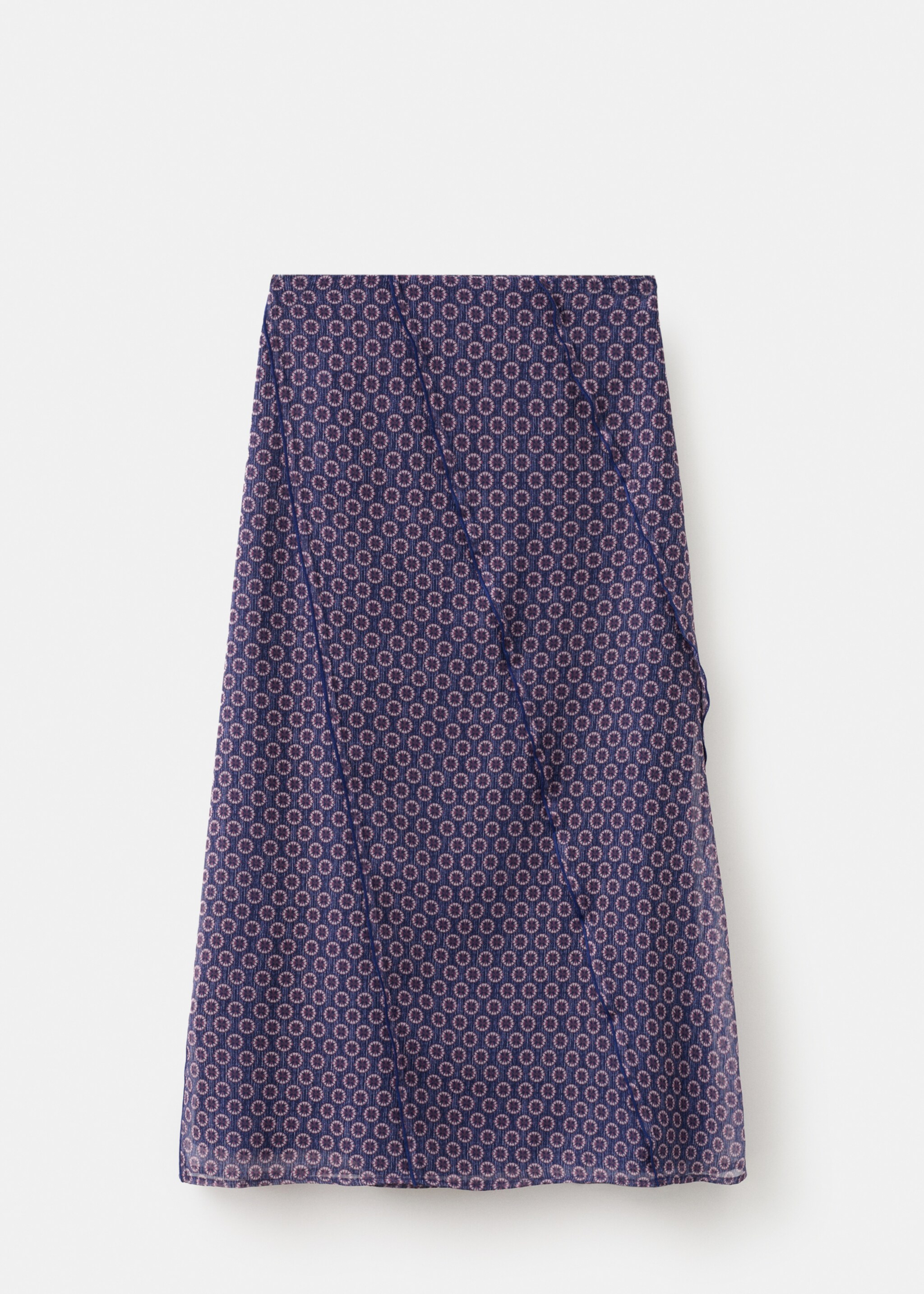 Faldilla llarga floral - Article sense model, Blau marí. Ref: 27091510-00.