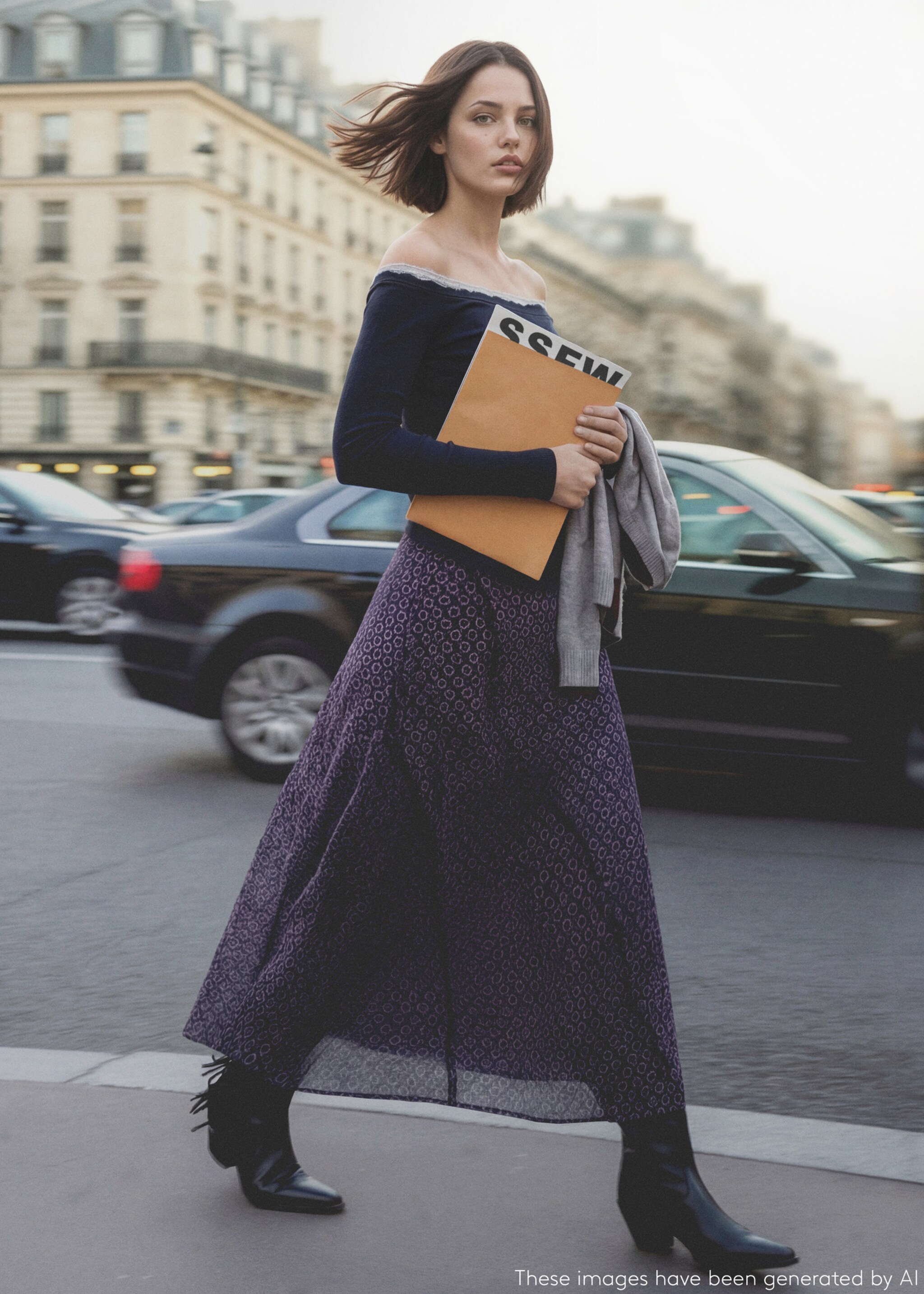 Floral long skirt - Details of the article 5, Navy. Ref: 27091510-00.