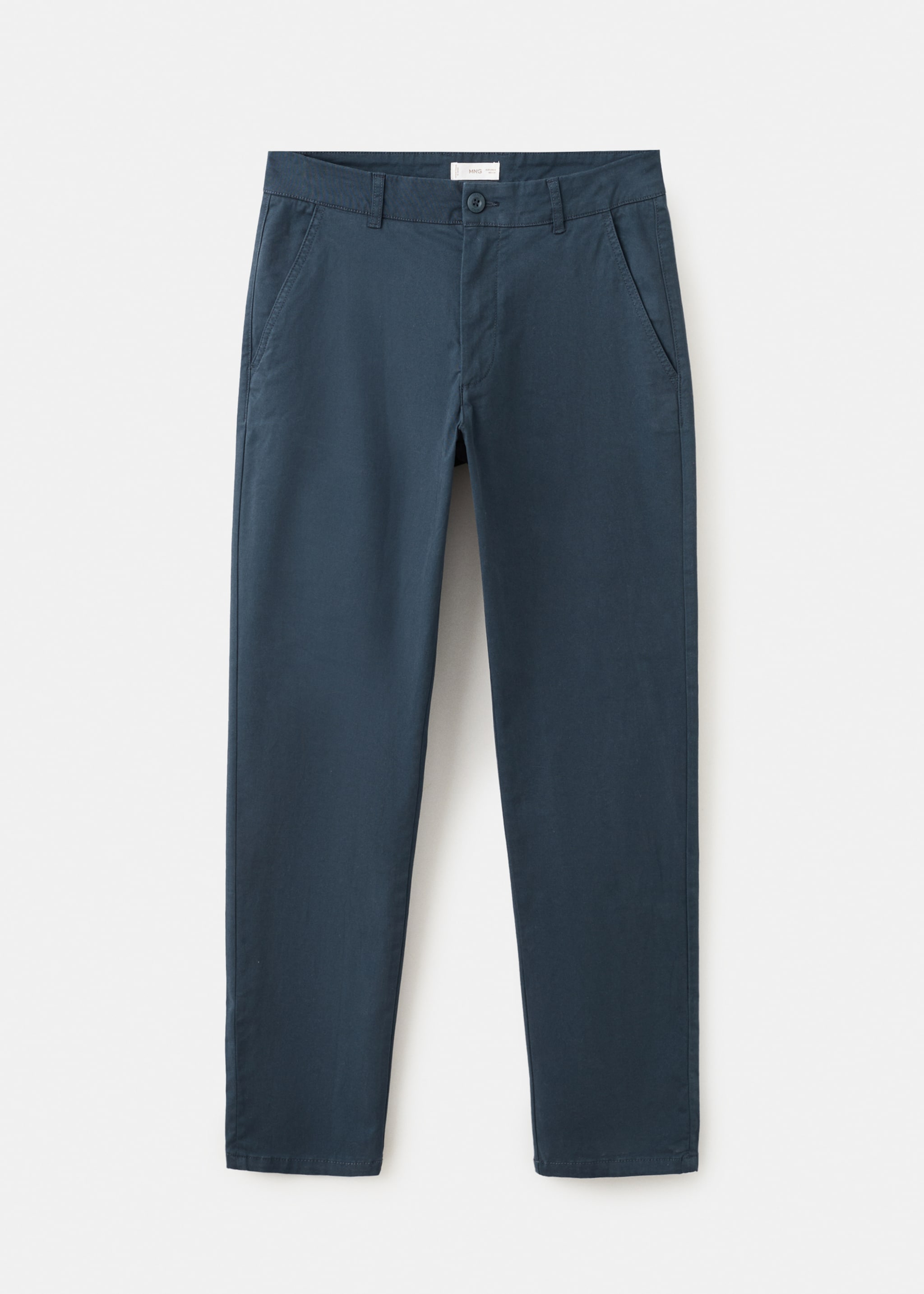 Pantalon chino uni - Article sans modèle, Bleu marine. Ref: 27091511-00.