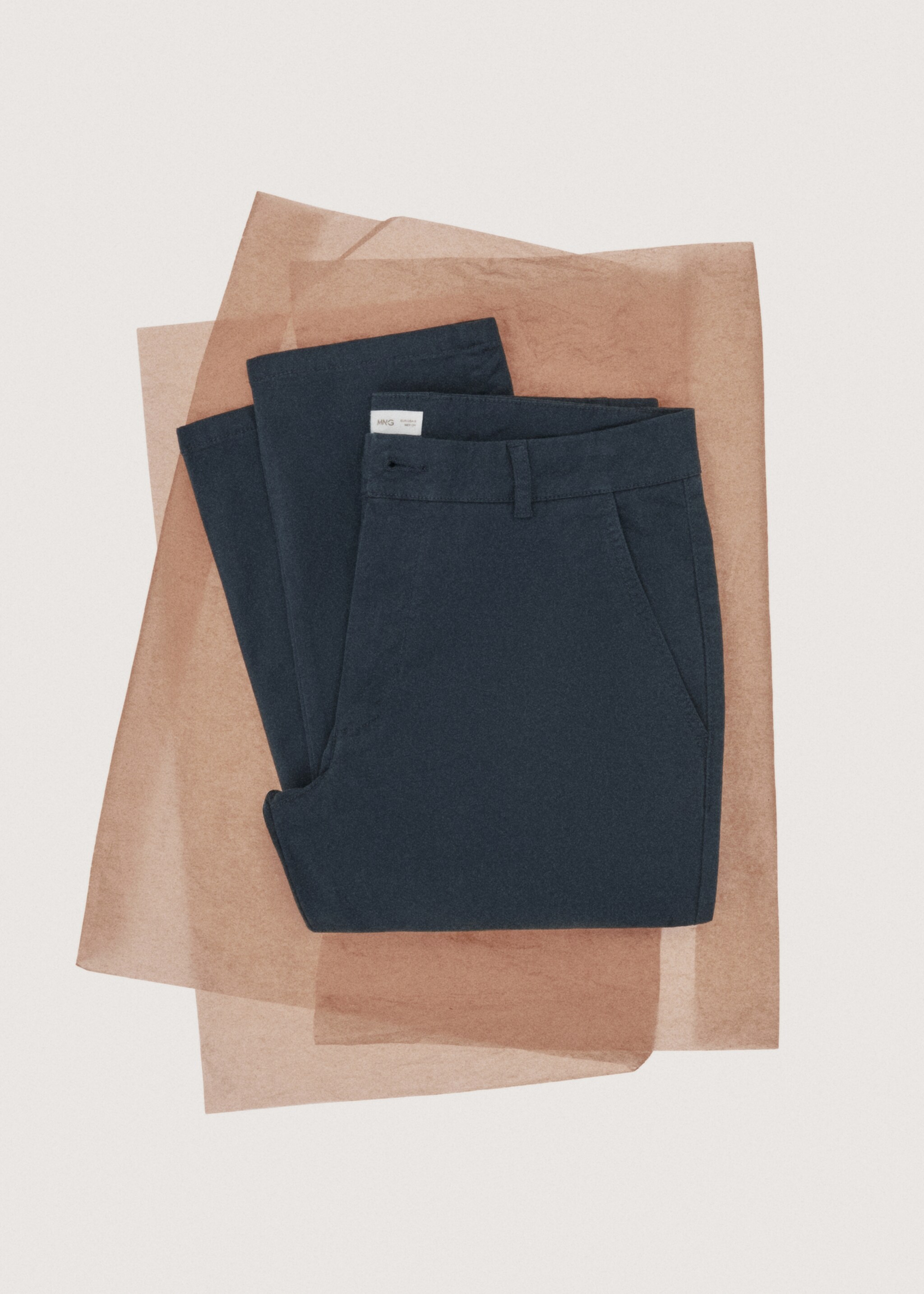 Pantalon chino uni - Détail de l'article 7, Bleu marine. Ref: 27091511-00.