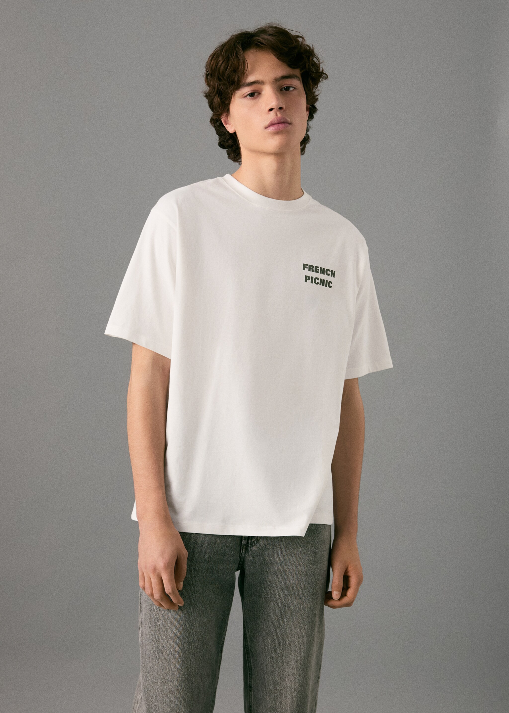 Printed cotton-blend T-shirt - Medium plane, Off White. Ref: 27091514-00.