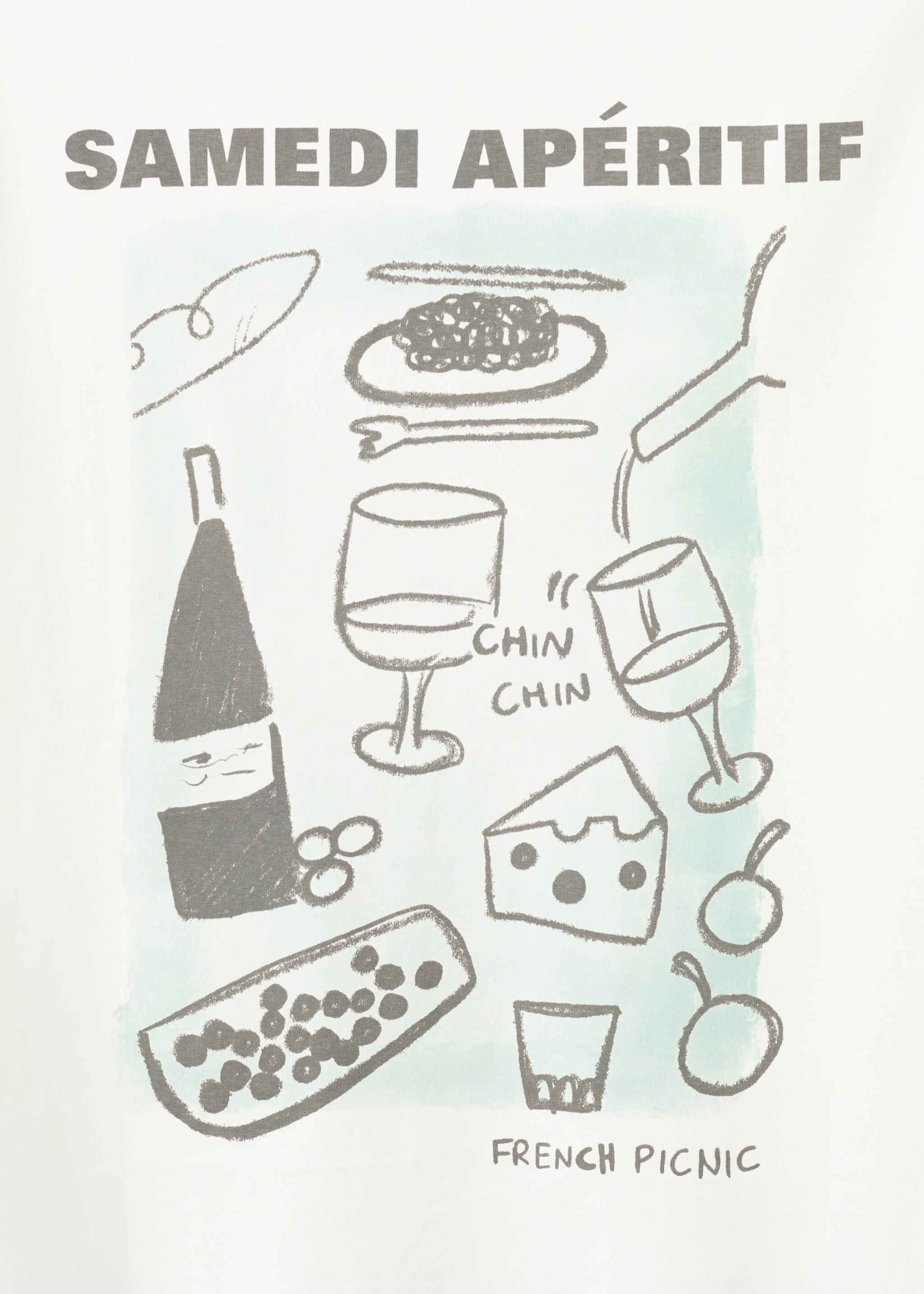 Printed cotton-blend T-shirt - Details of the article 0, Off White. Ref: 27091514-00.