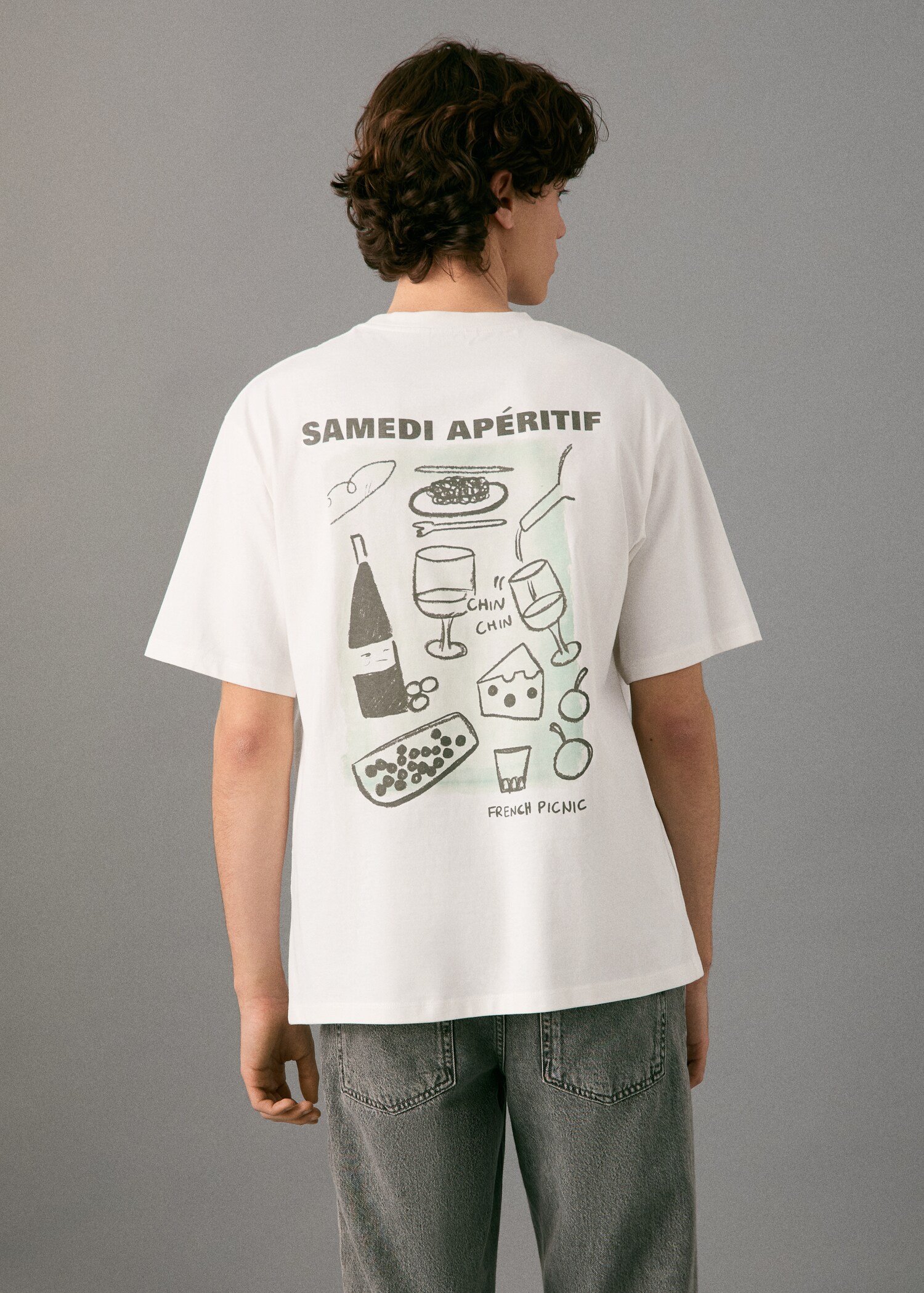 Printed cotton-blend T-shirt - Reverse of the article