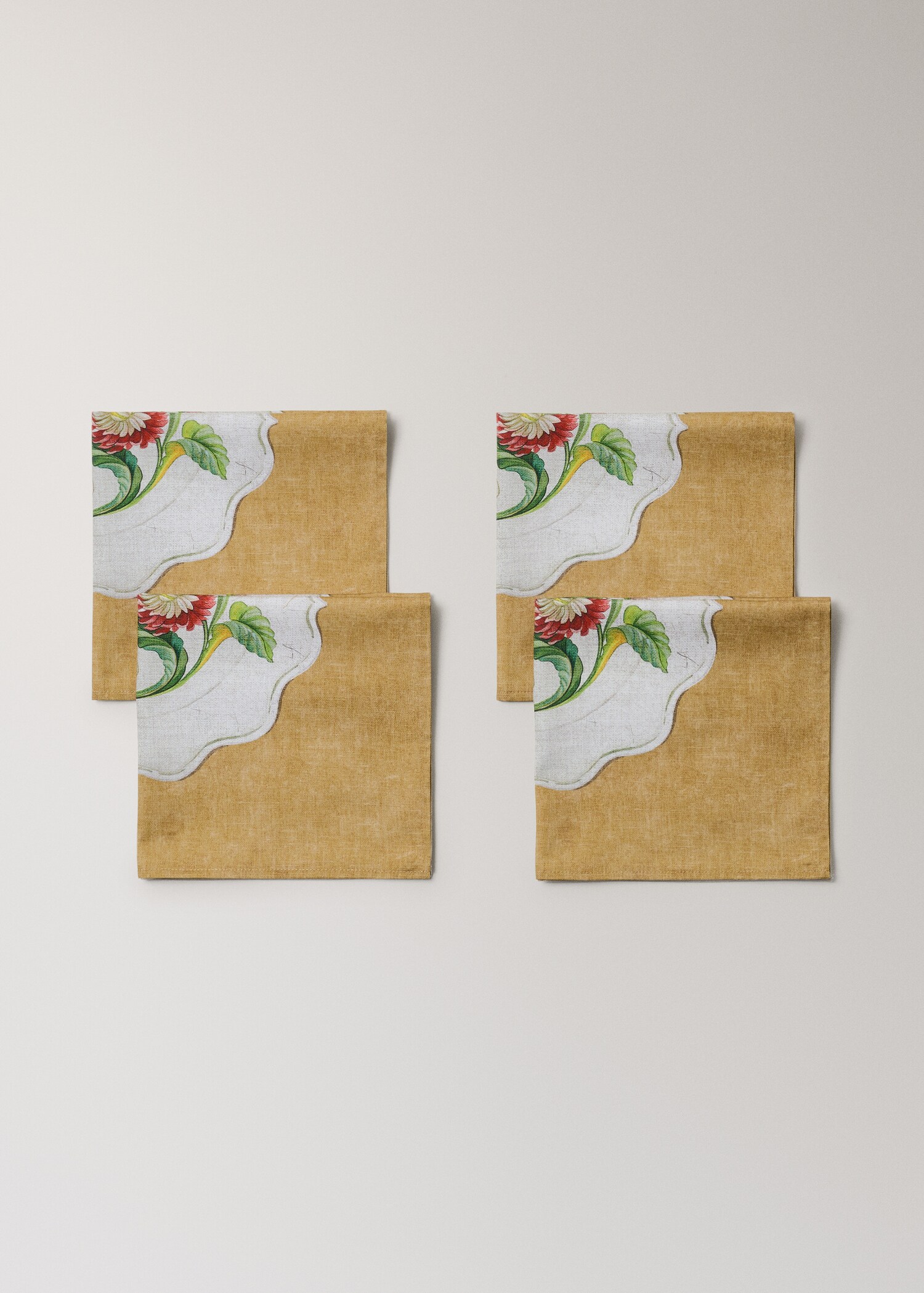 Cotton napkins vintage porcelain elements - Λεπτομέρεια του προϊόντος 1