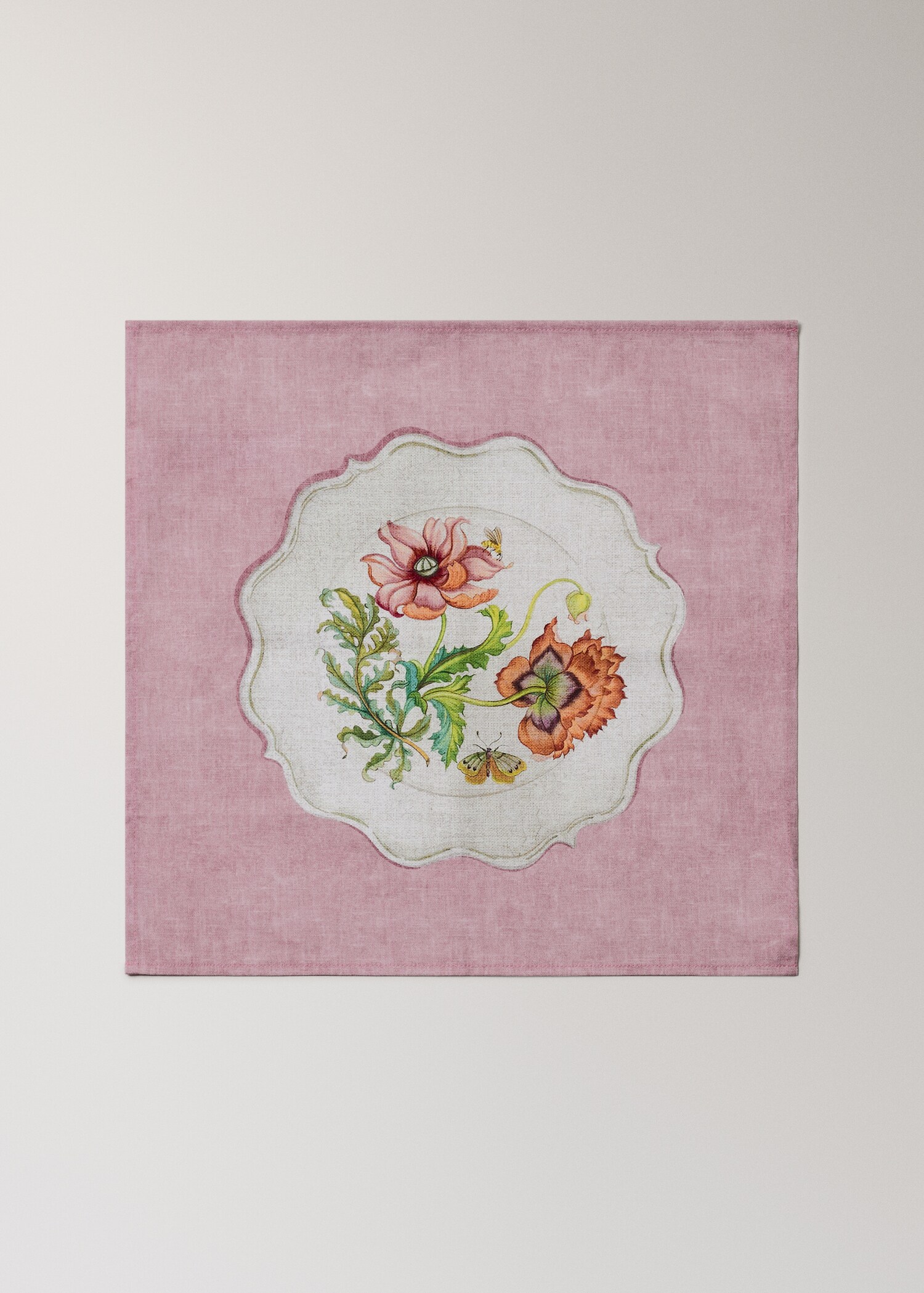 Cotton napkins with vintage porcelain elements - Article without model