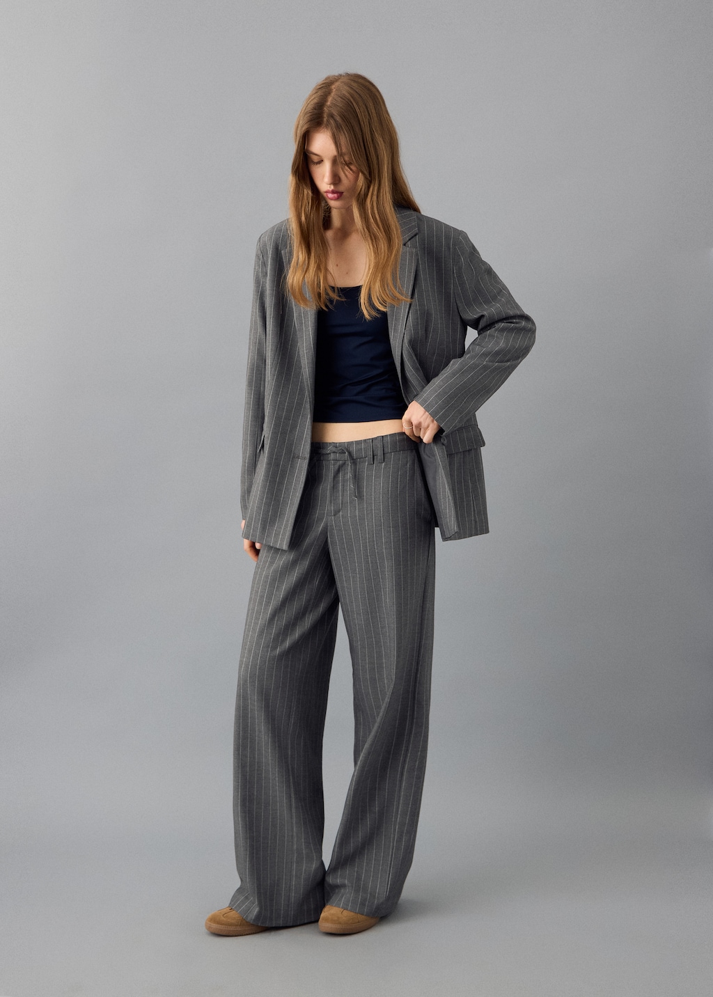 Pinstripe suit jacket