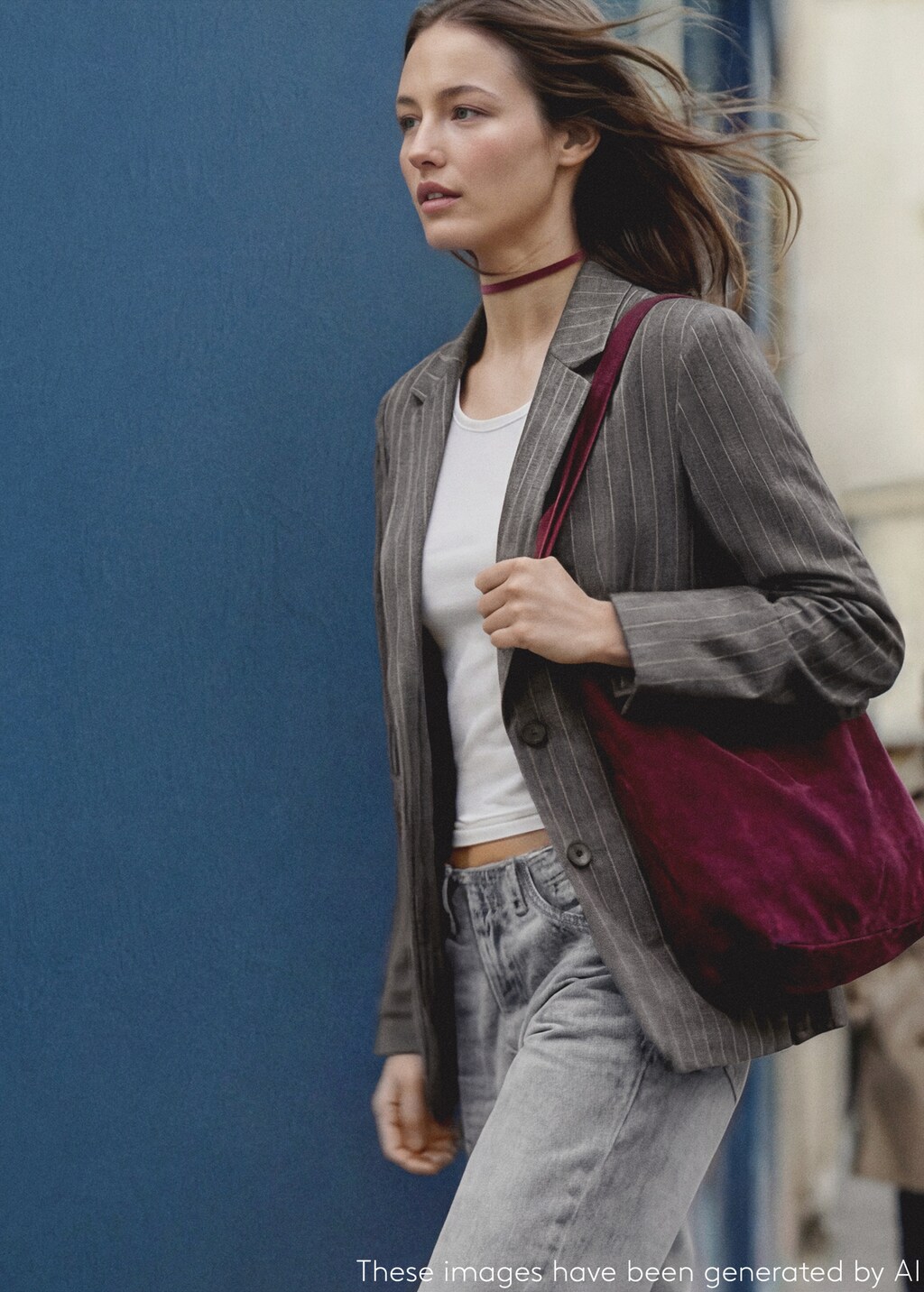 Pinstripe suit jacket